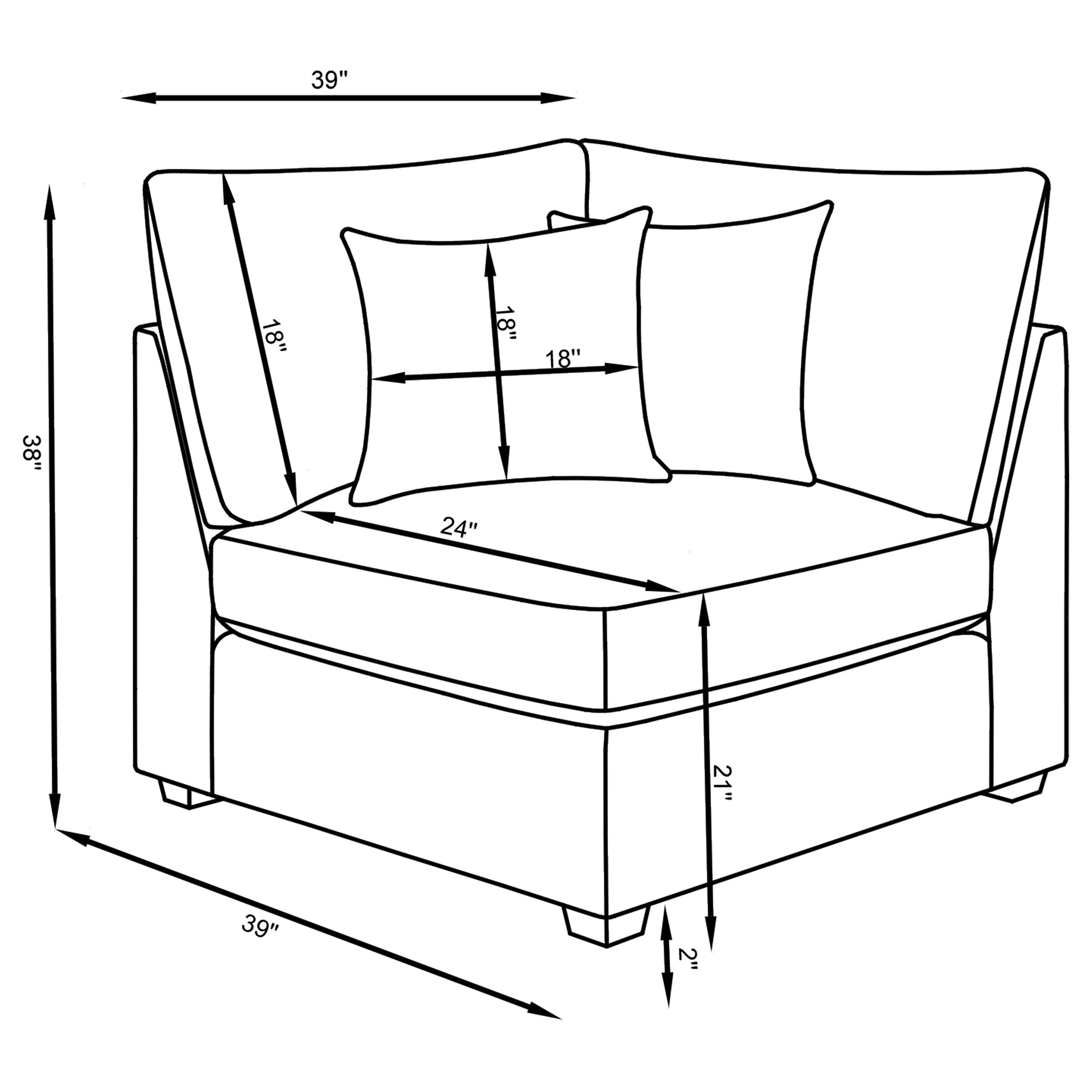 Cambria Upholstered Corner Grey-CoasterElevations