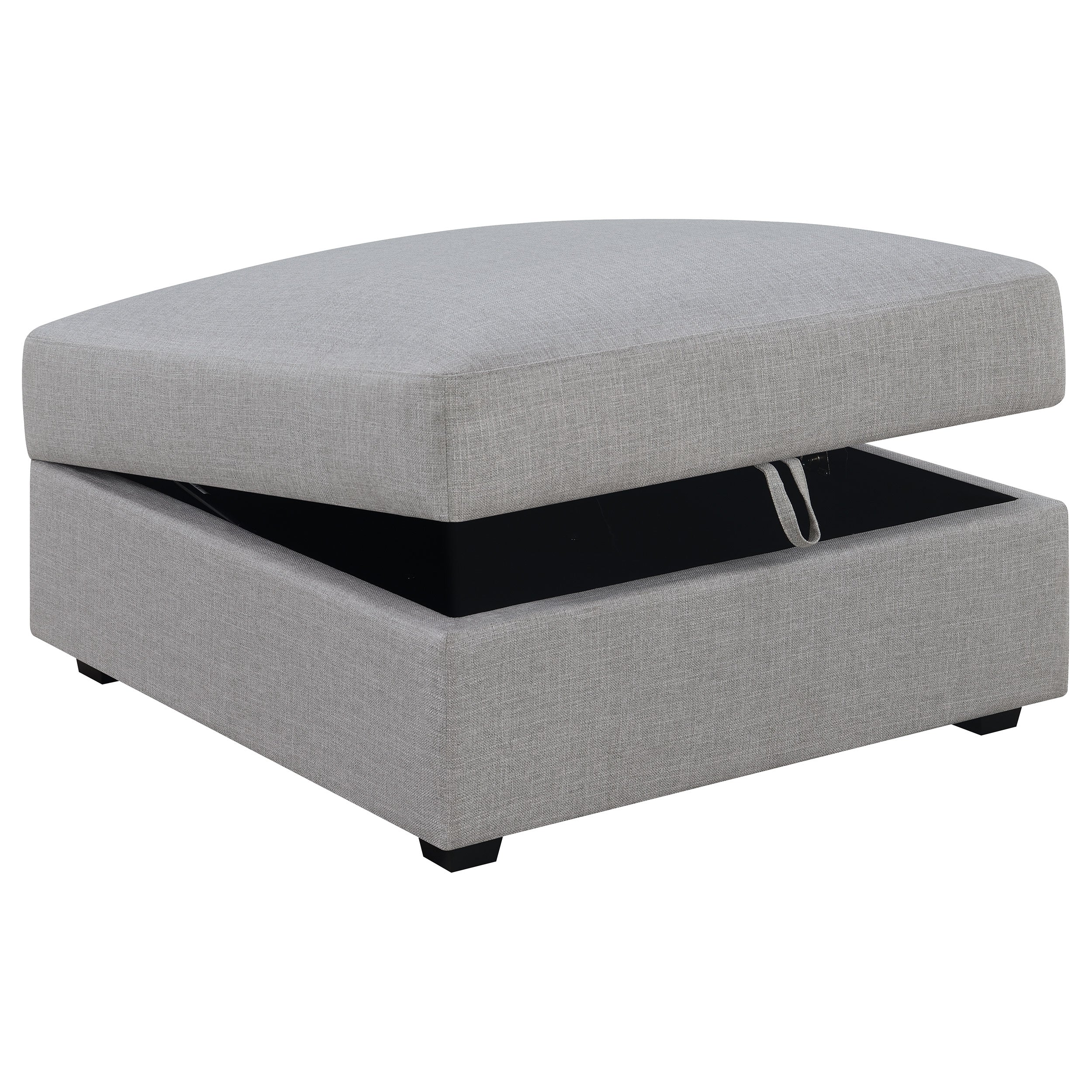 Cambria Square Upholstered Storage Ottoman Grey-CoasterElevations