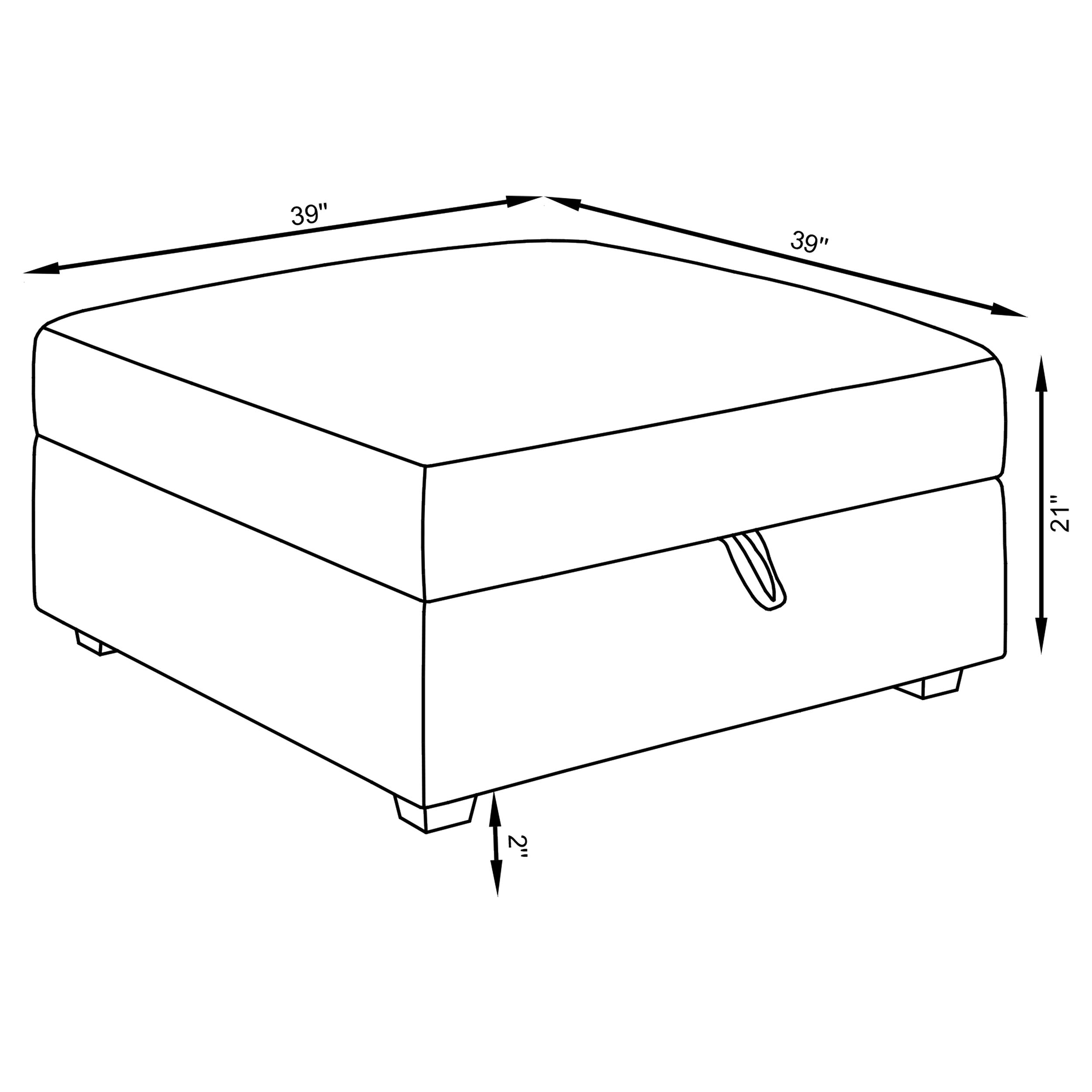 Cambria Square Upholstered Storage Ottoman Grey-CoasterElevations