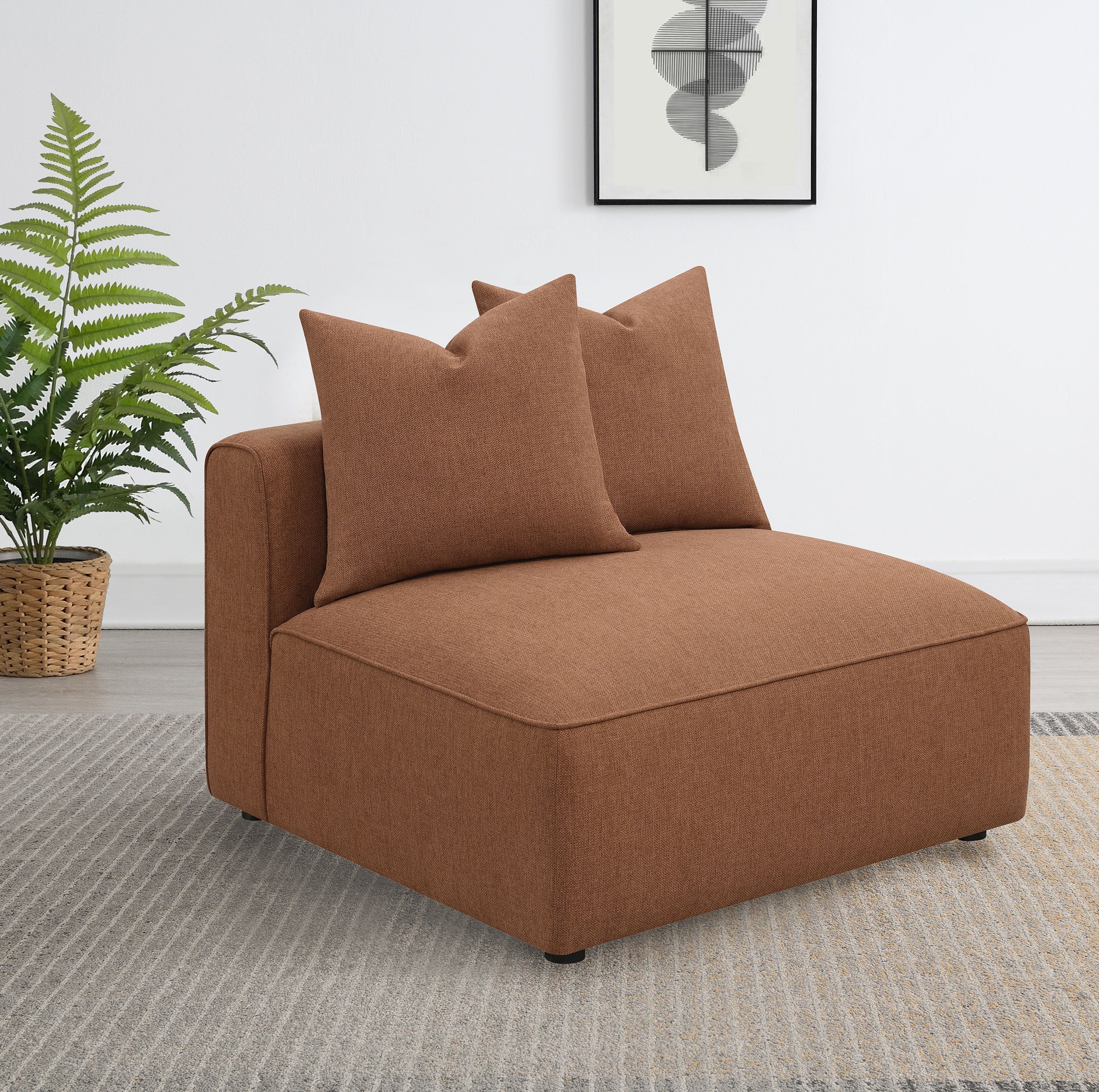 Jennifer Upholstered Armless Chair Terracotta-CoasterElevations