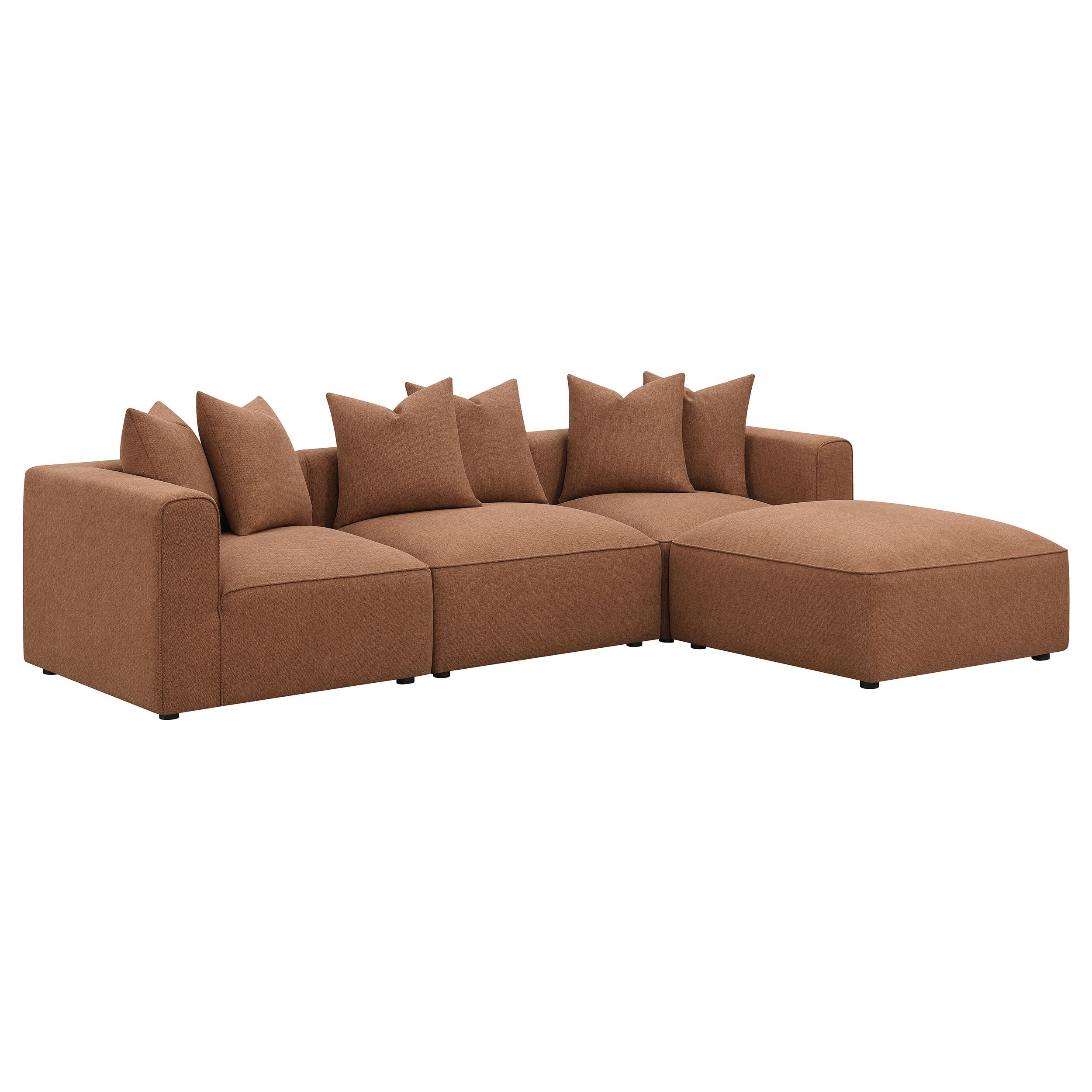 Jennifer Square Upholstered Ottoman Terracotta-CoasterElevations