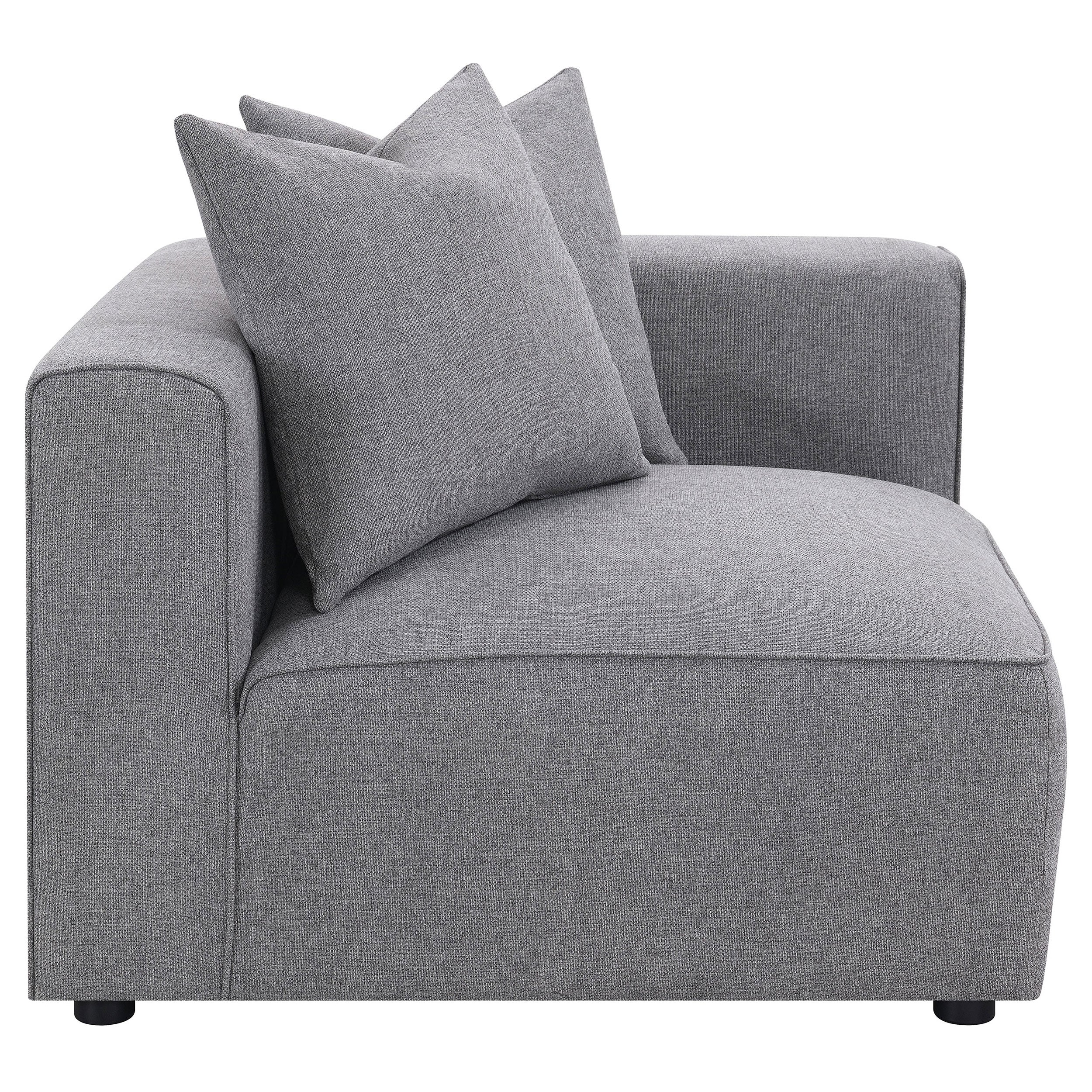 Jennifer Upholstered Corner Chair Grey-CoasterElevations