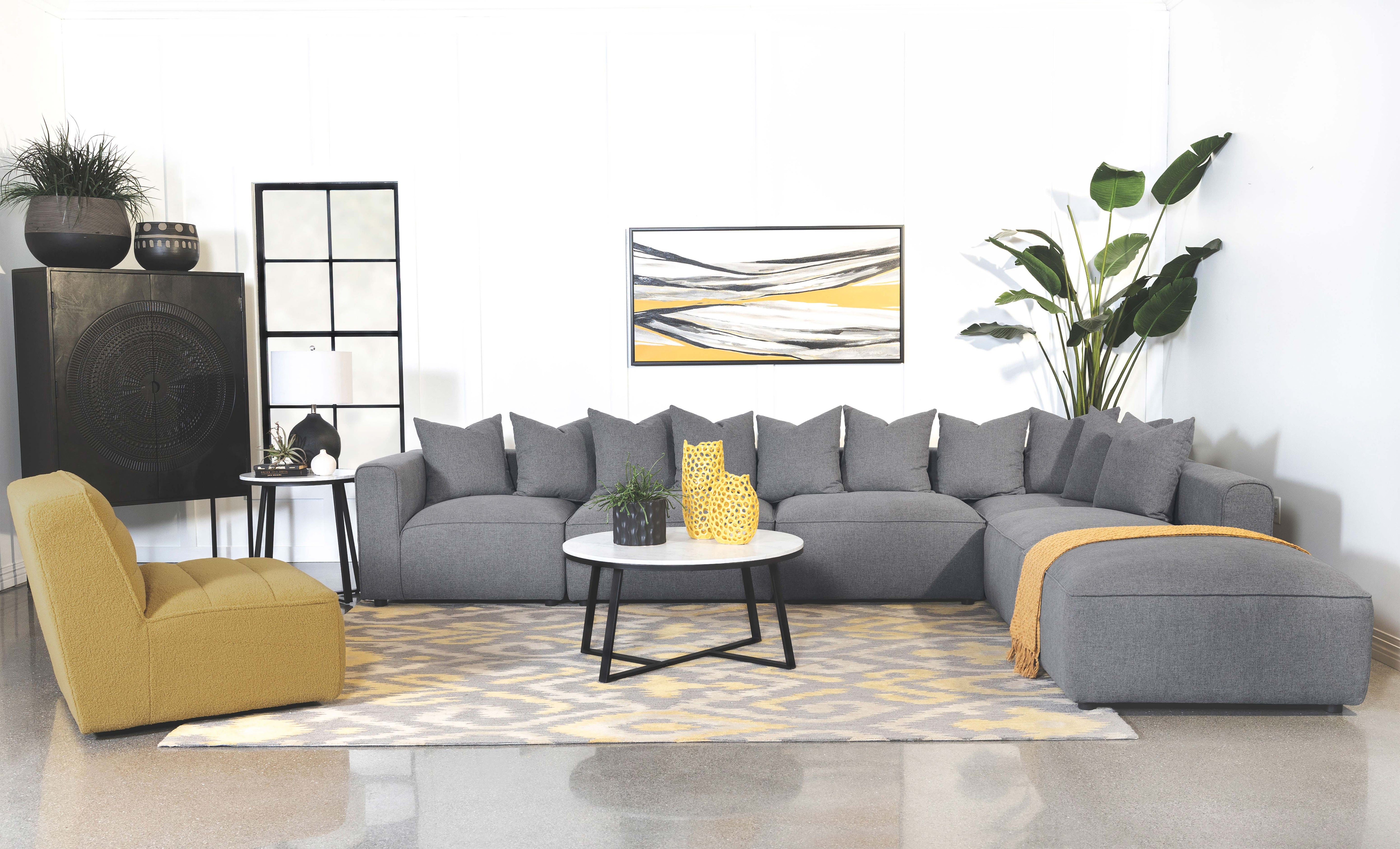 Jennifer Square Upholstered Ottoman Grey-CoasterElevations
