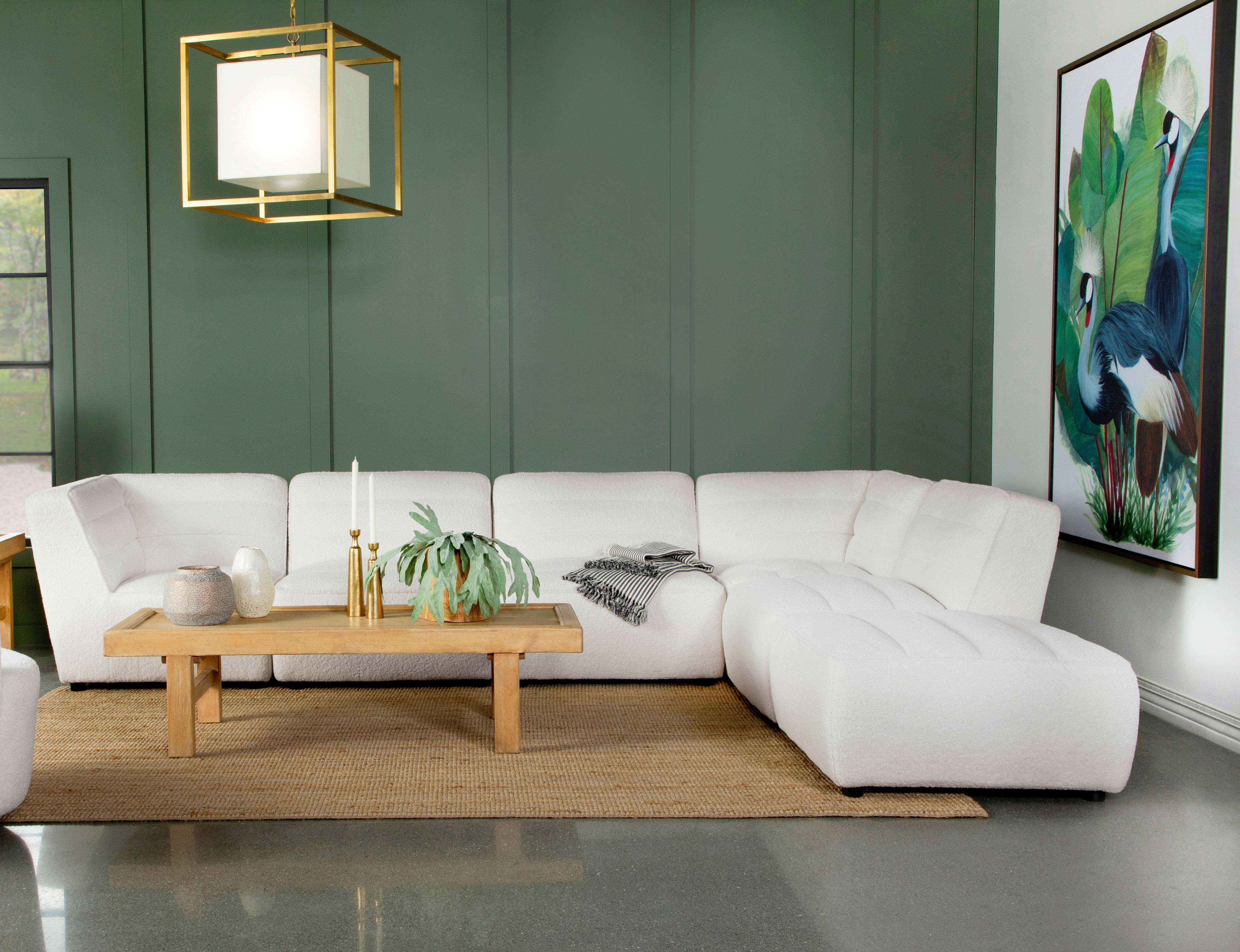 Sunny 6-piece Upholstered Modular Sectional Sofa Natural-CoasterElevations