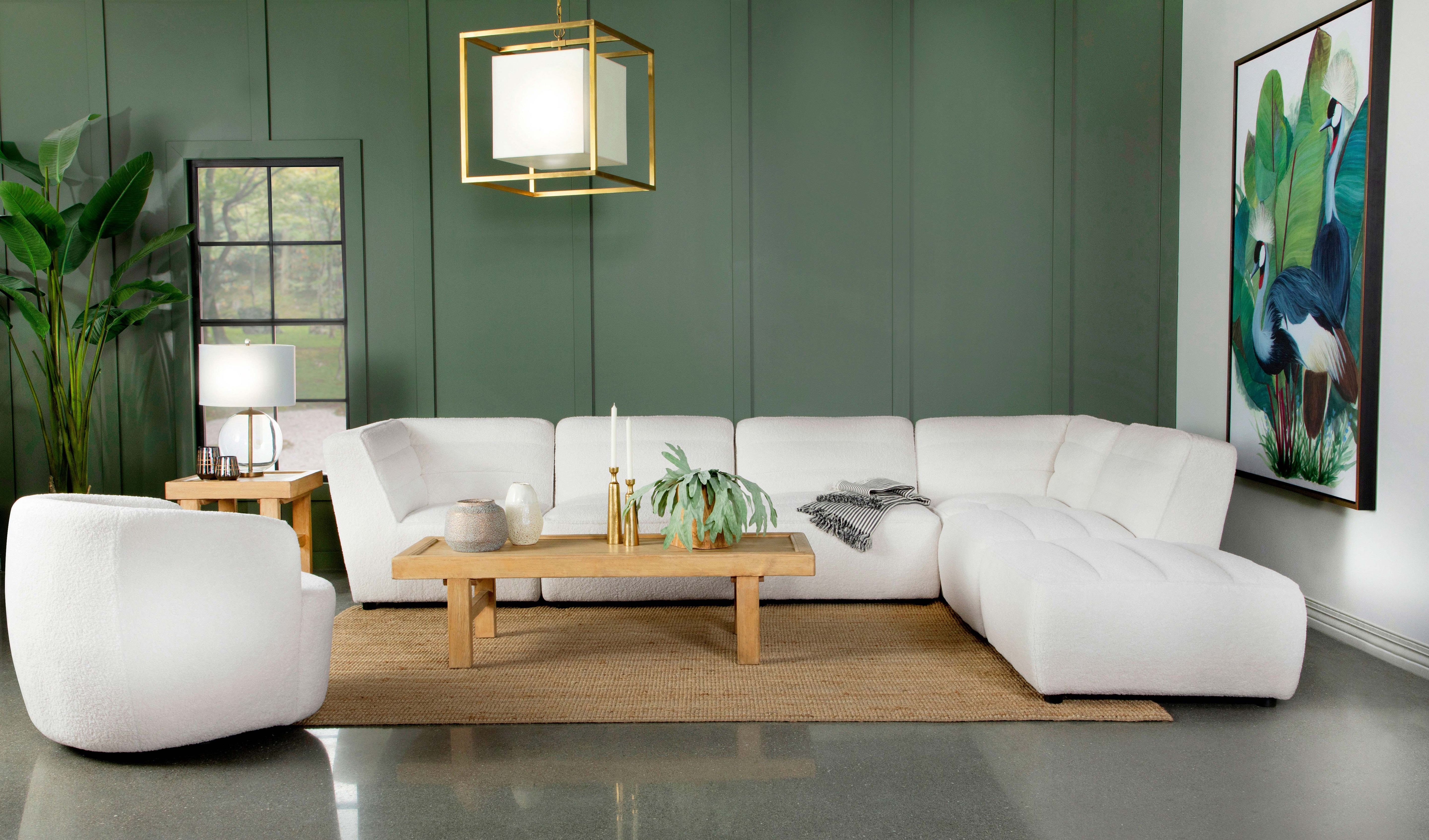 Sunny 6-piece Upholstered Modular Sectional Sofa Natural-CoasterElevations