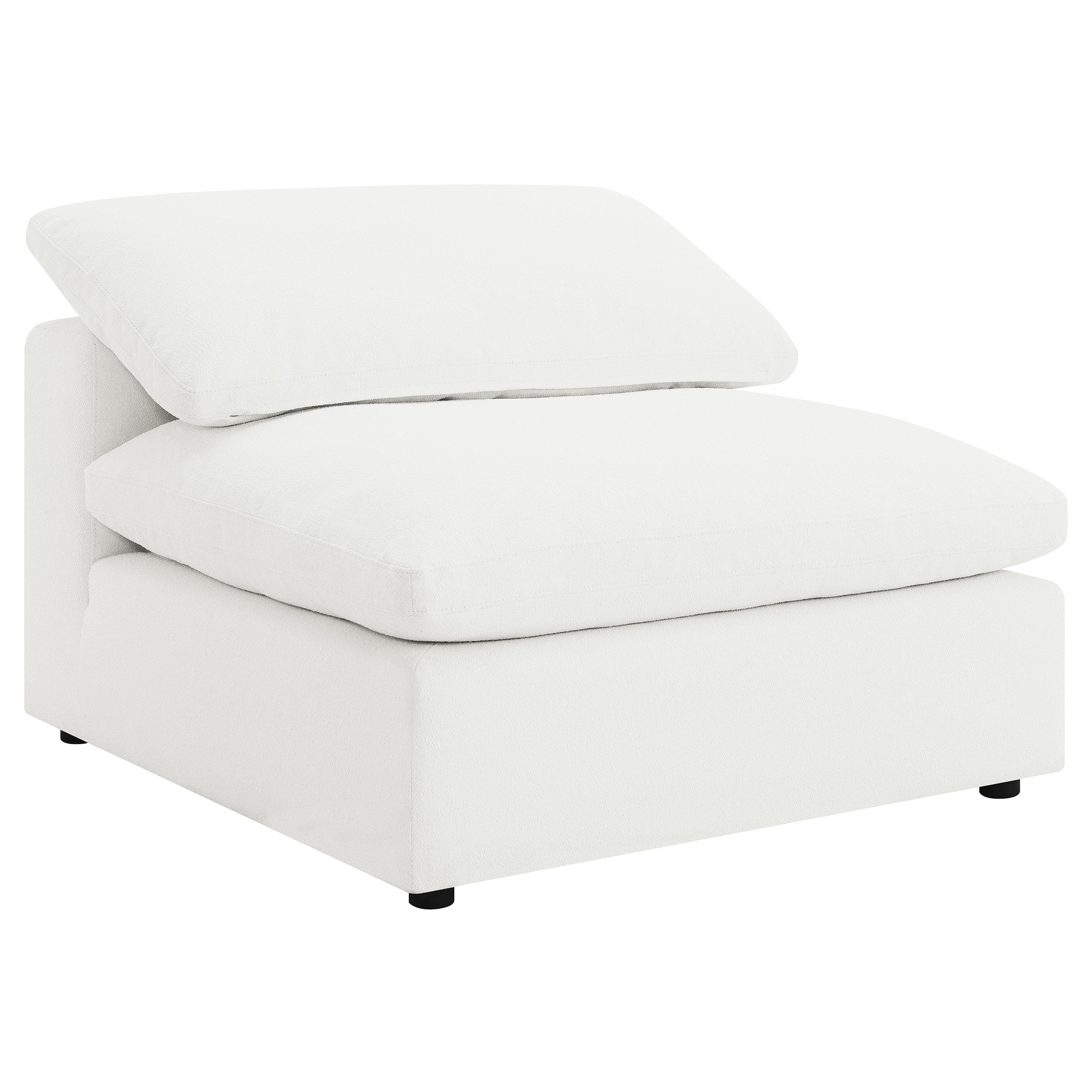 Raleigh Boucle Upholstered Armless Chair Ivory-