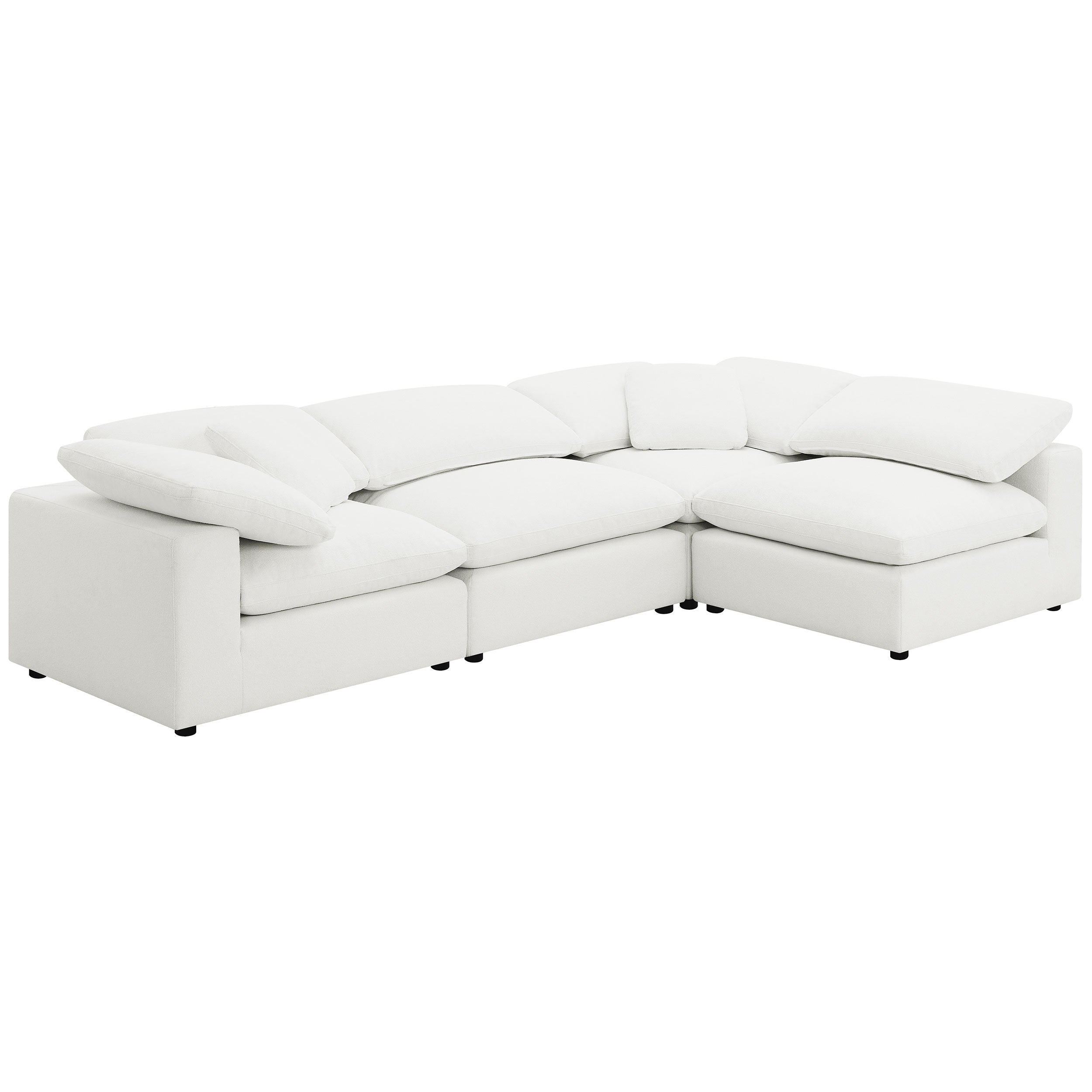 Raleigh Boucle Upholstered Armless Chair Ivory-