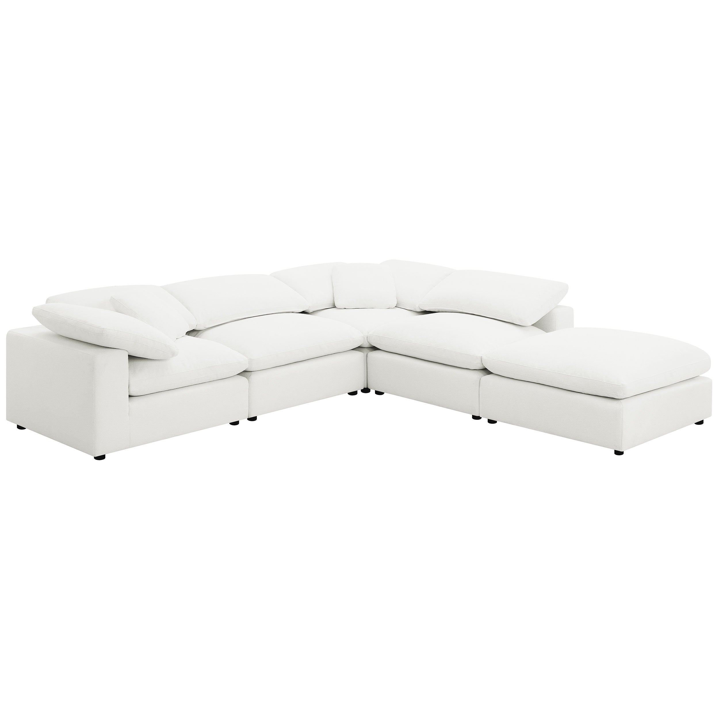 Raleigh Boucle Upholstered Armless Chair Ivory-