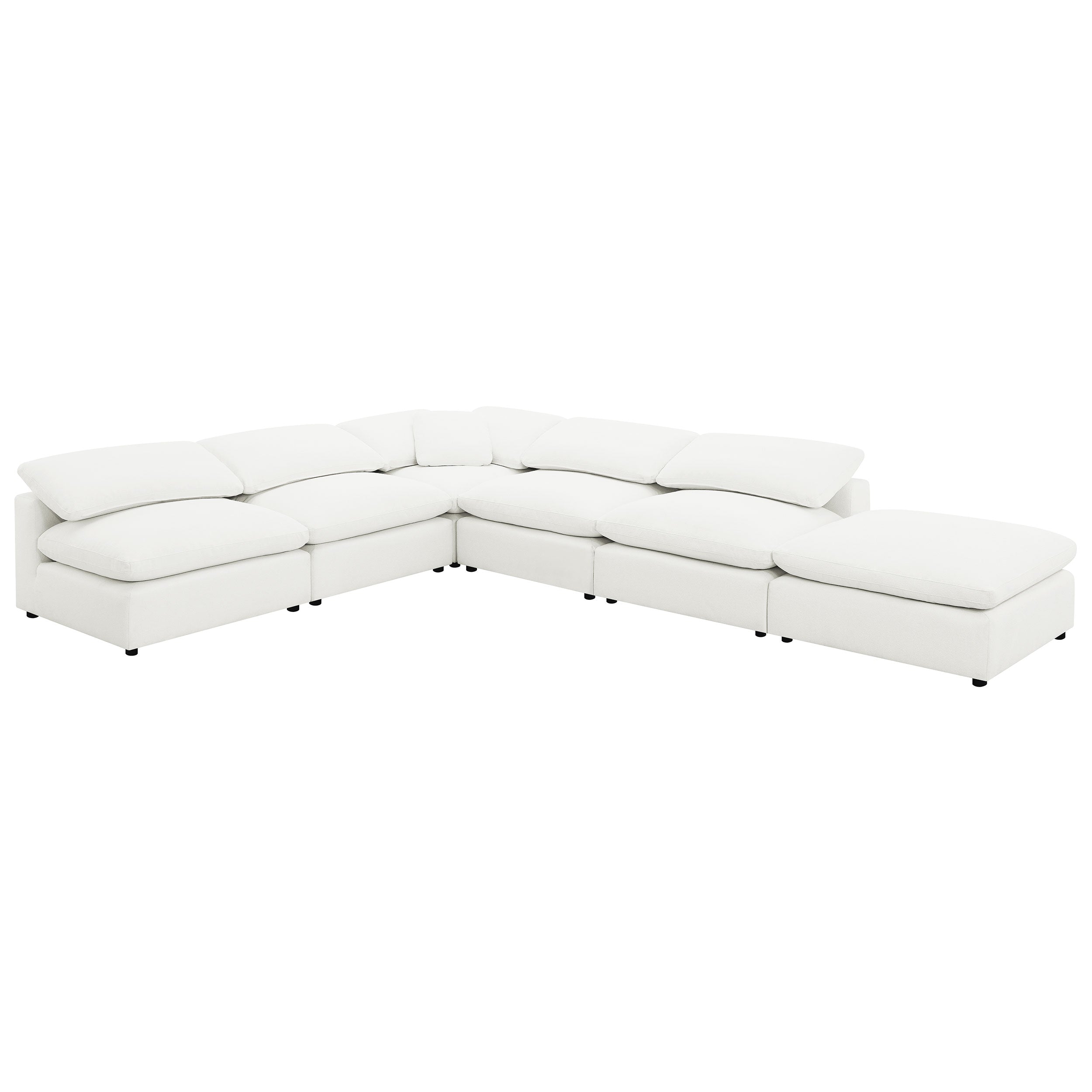 Raleigh Boucle Upholstered Armless Chair Ivory-