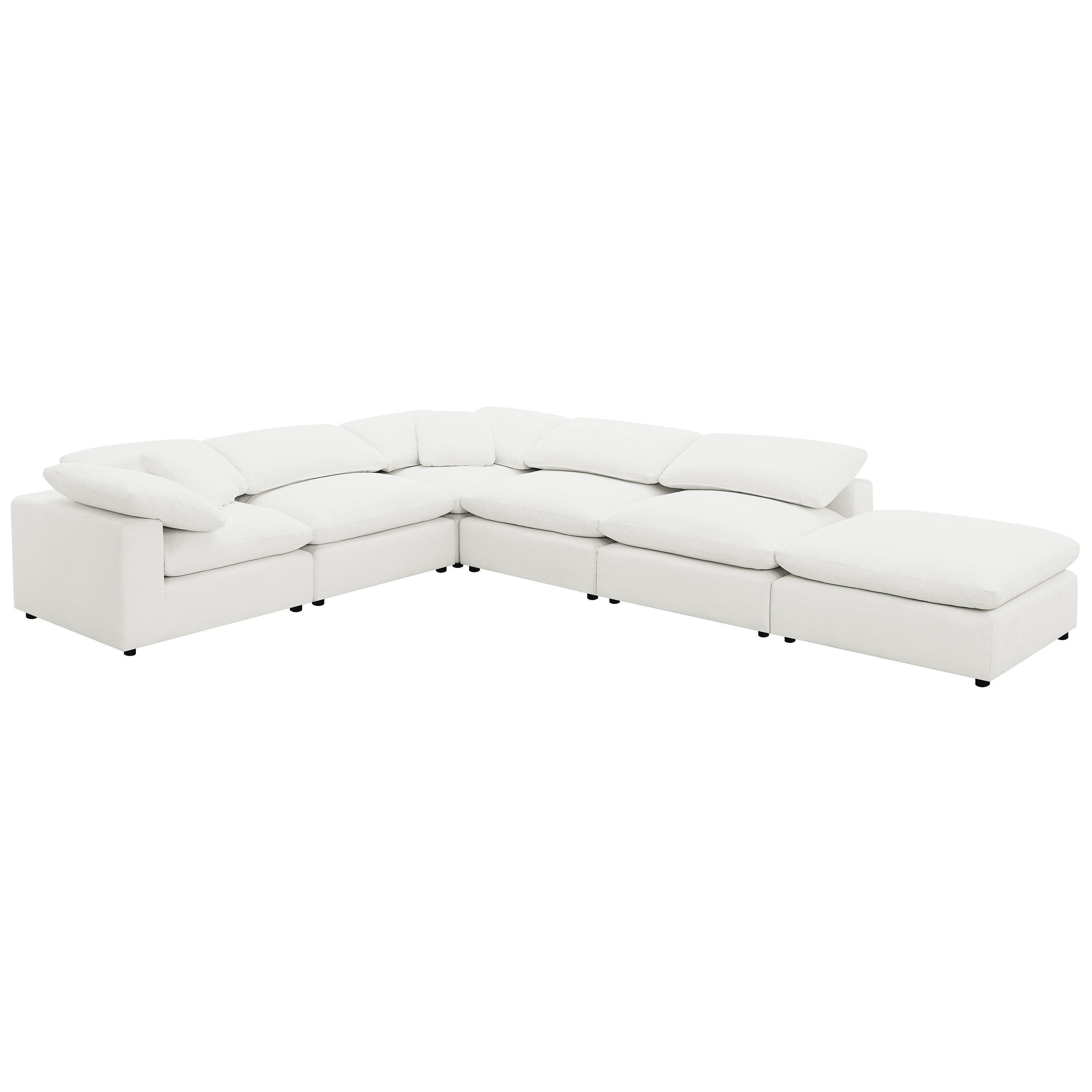 Raleigh Boucle Upholstered Armless Chair Ivory-