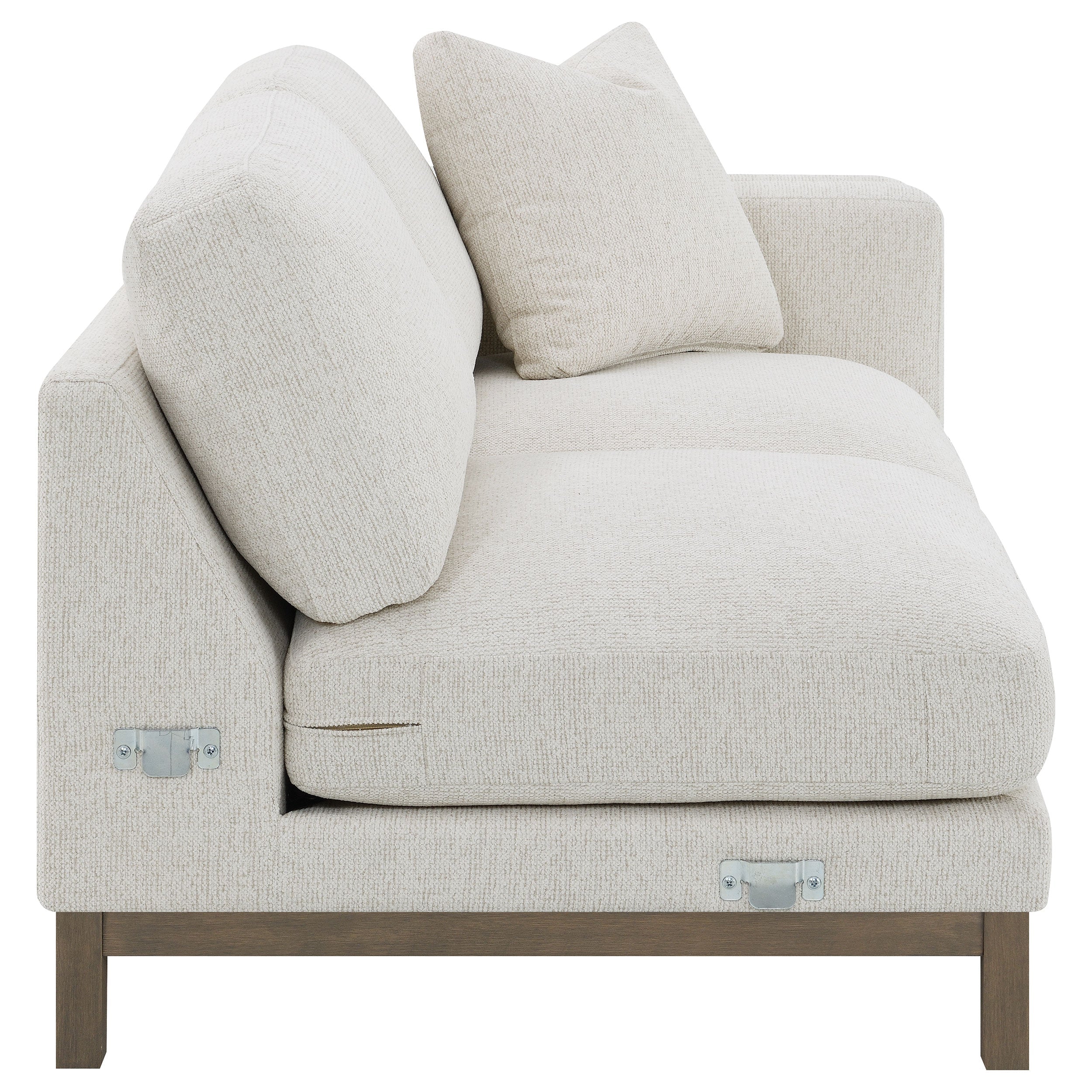 Geneva Boucle Upholstered Sectional Chaise Sofa Sand-