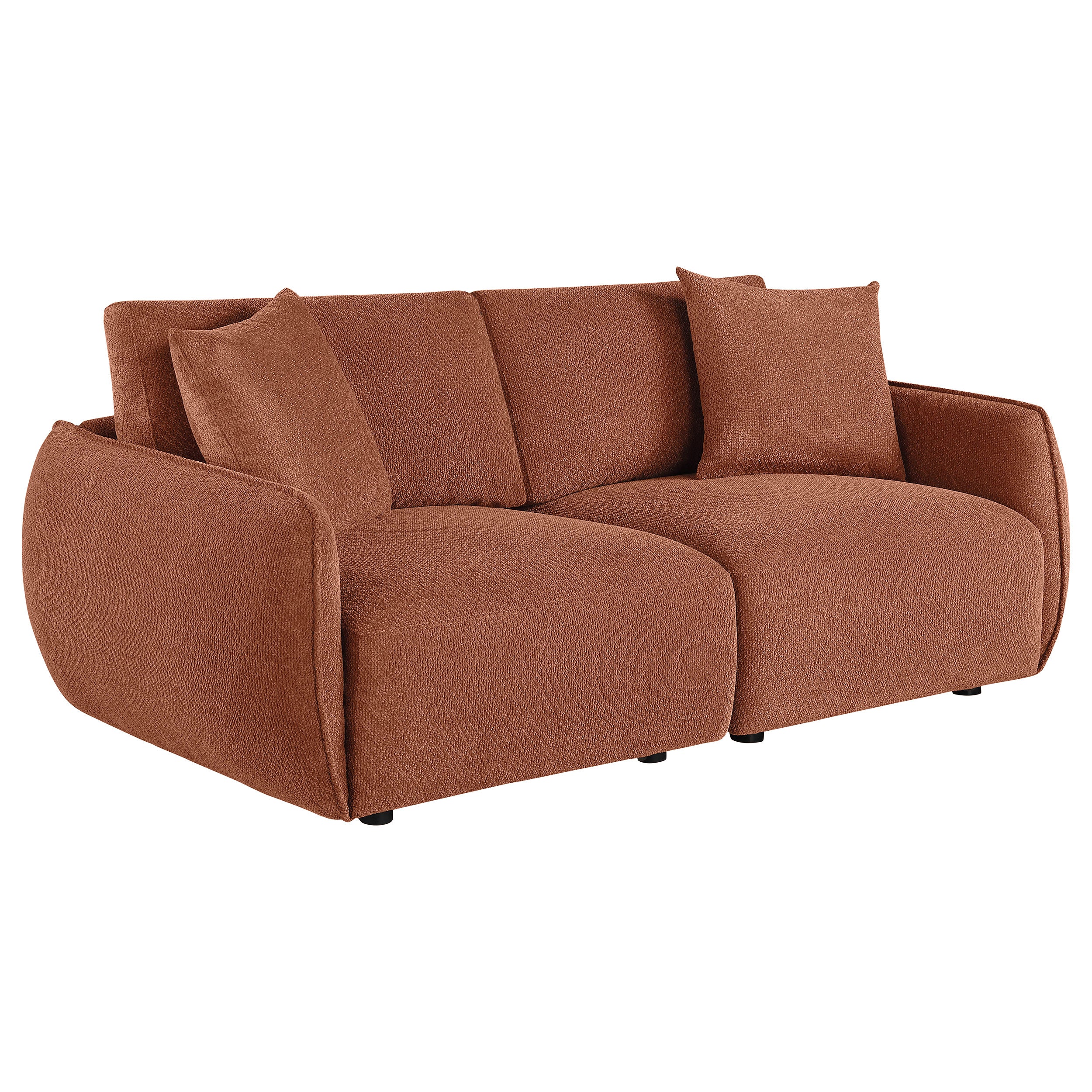 Elysia Chenille Upholstered Modular Lounge Loveseat Coral-