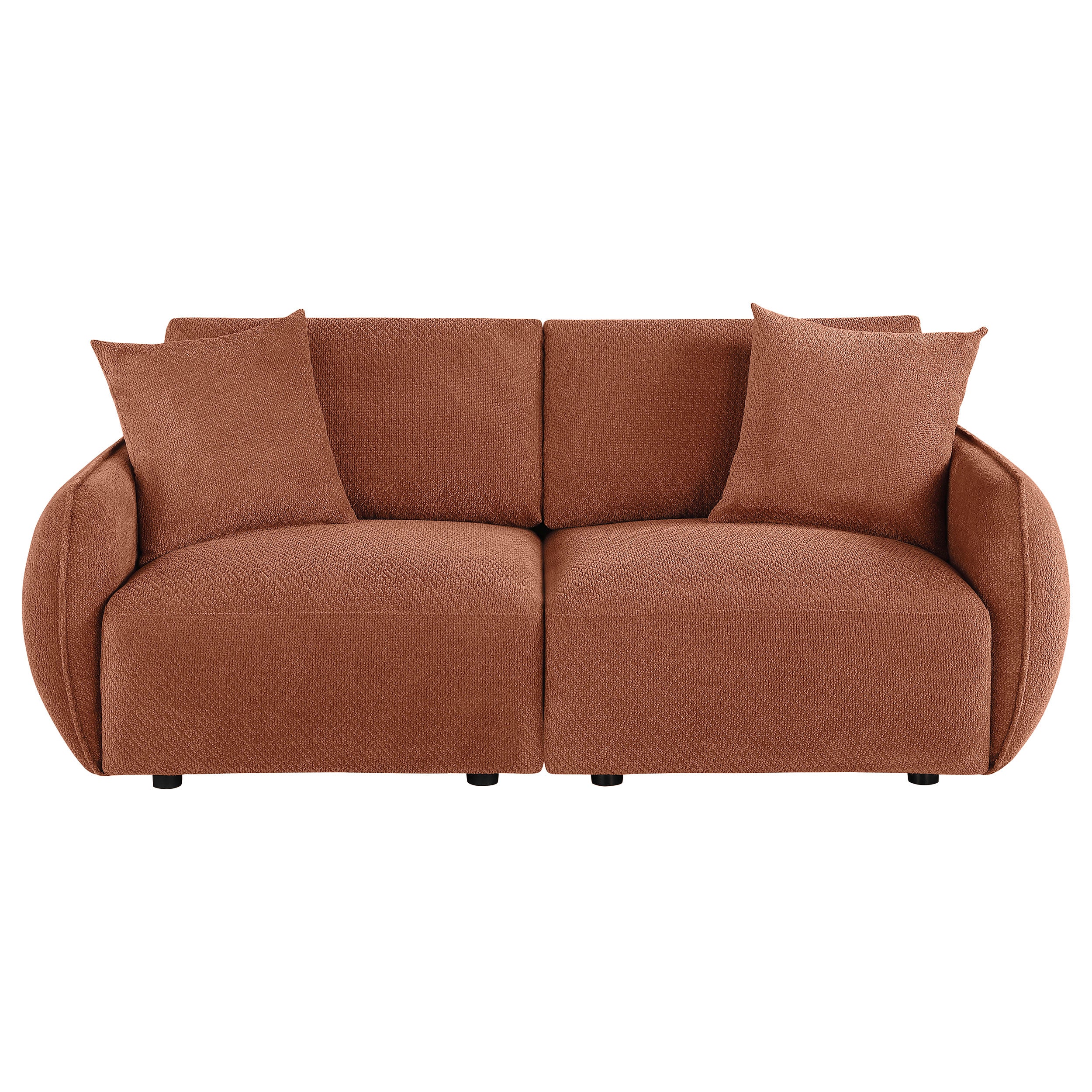 Elysia Chenille Upholstered Modular Lounge Loveseat Coral-