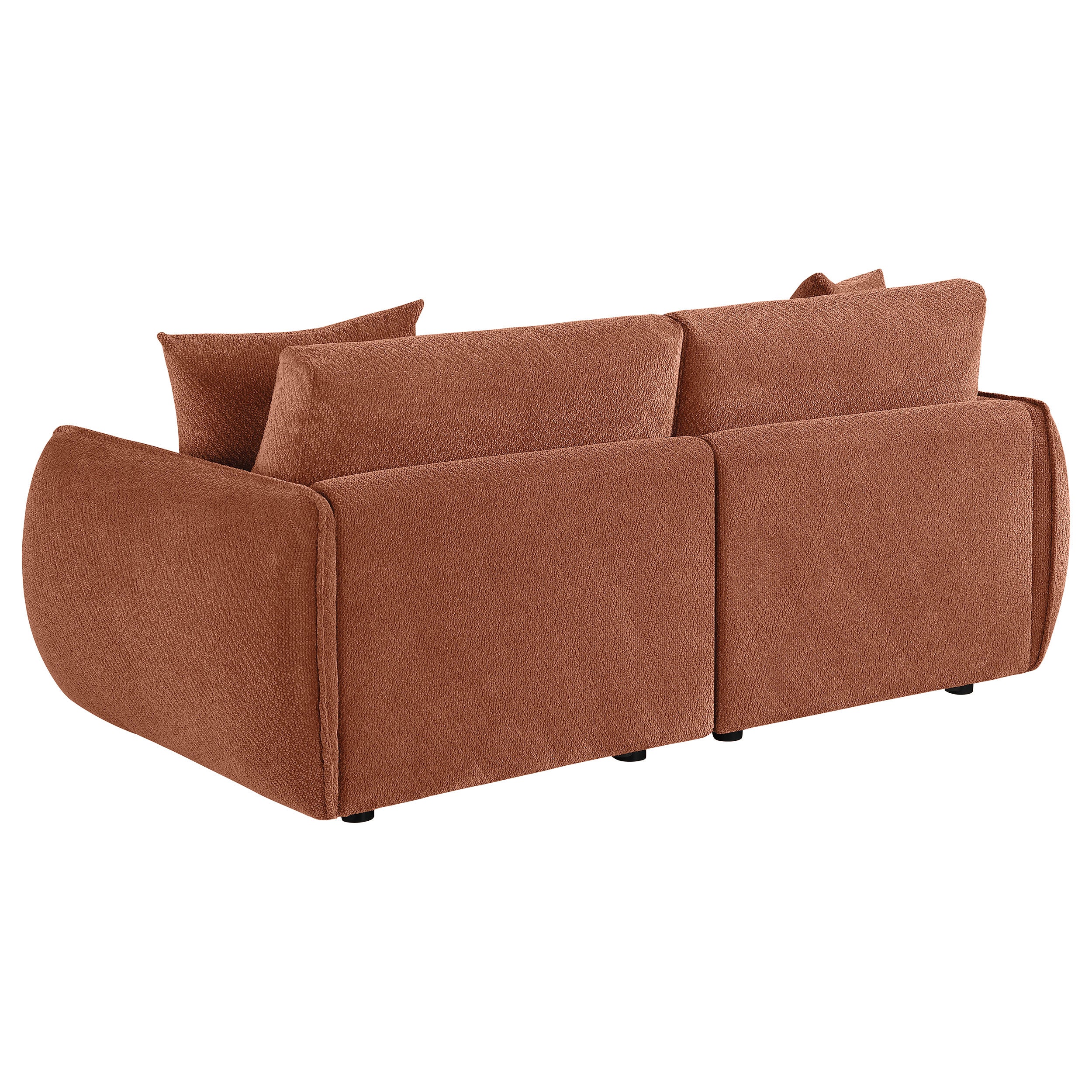 Elysia Chenille Upholstered Modular Lounge Loveseat Coral-