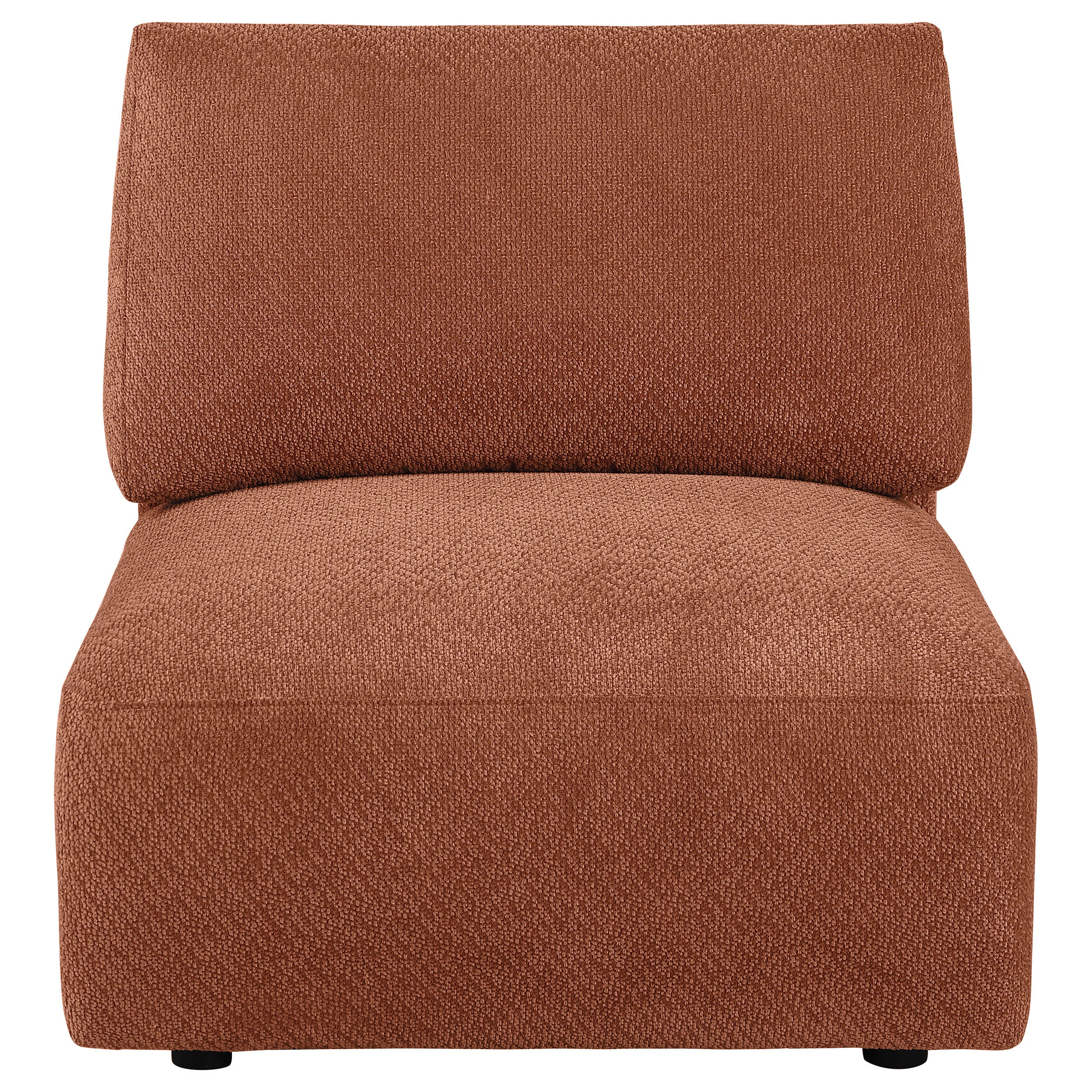 Elysia Chenille Upholstered Modular Armless Chair Coral-