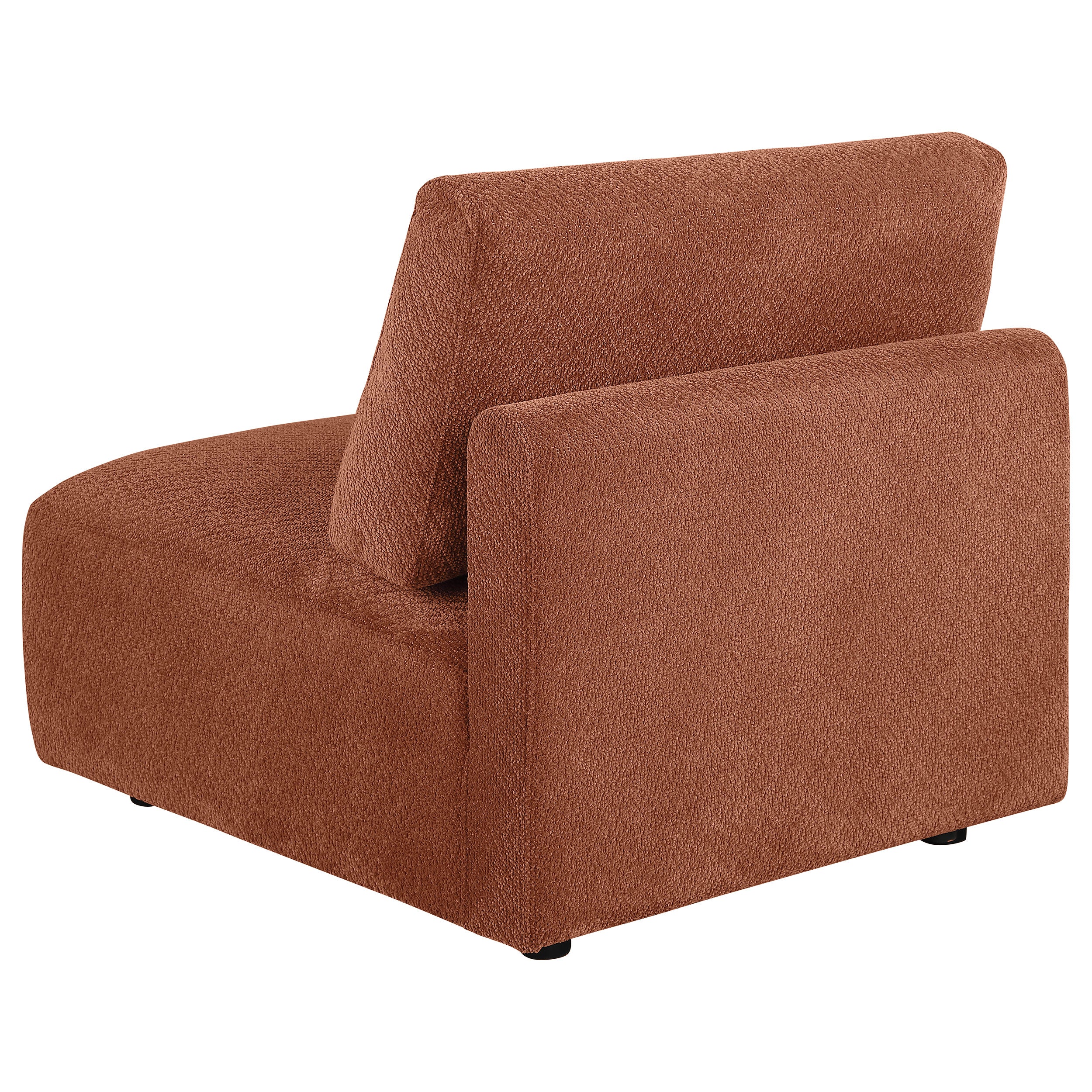 Elysia Chenille Upholstered Modular Armless Chair Coral-