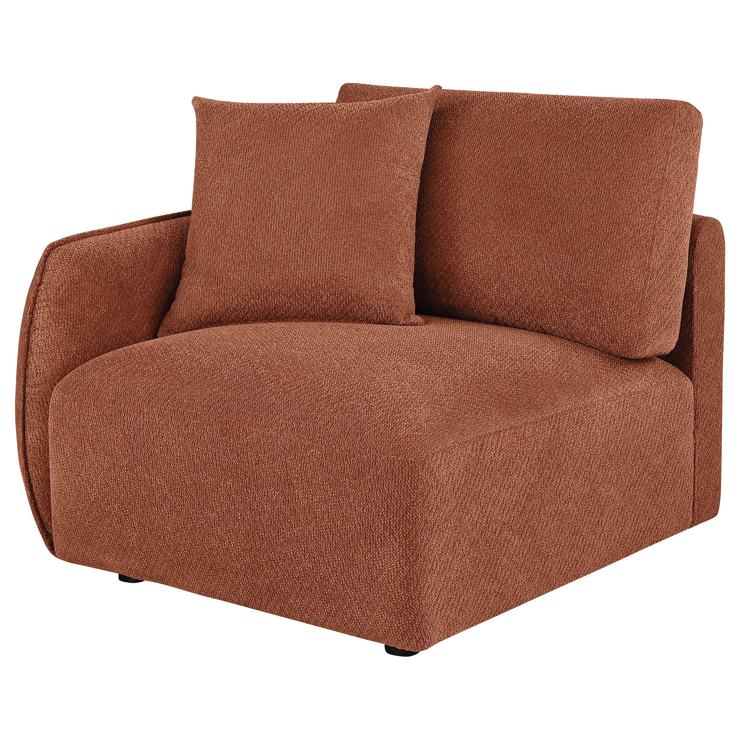 Elysia Chenille Upholstered Modular LAF Chair Coral-