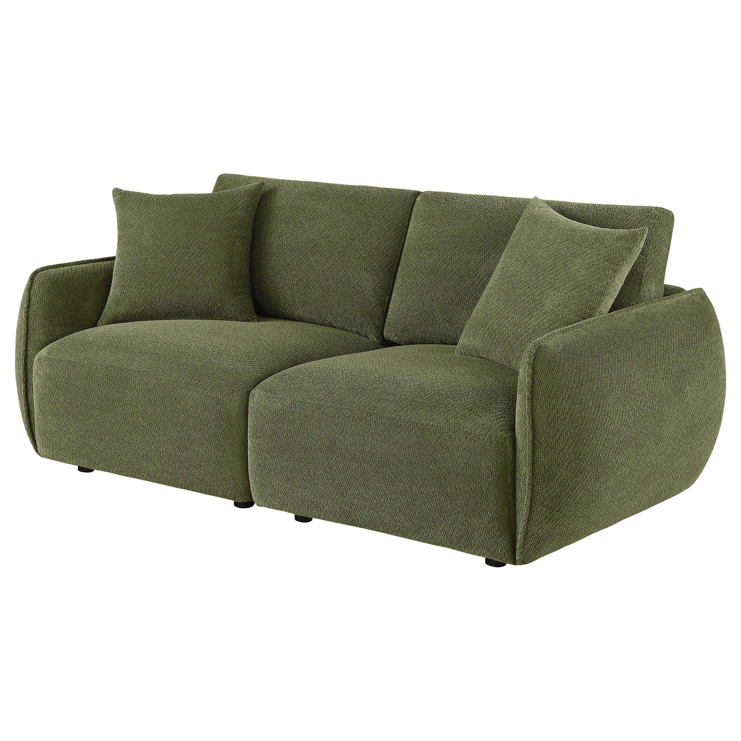 Elysia Chenille Upholstered Modular Lounge Loveseat Green-