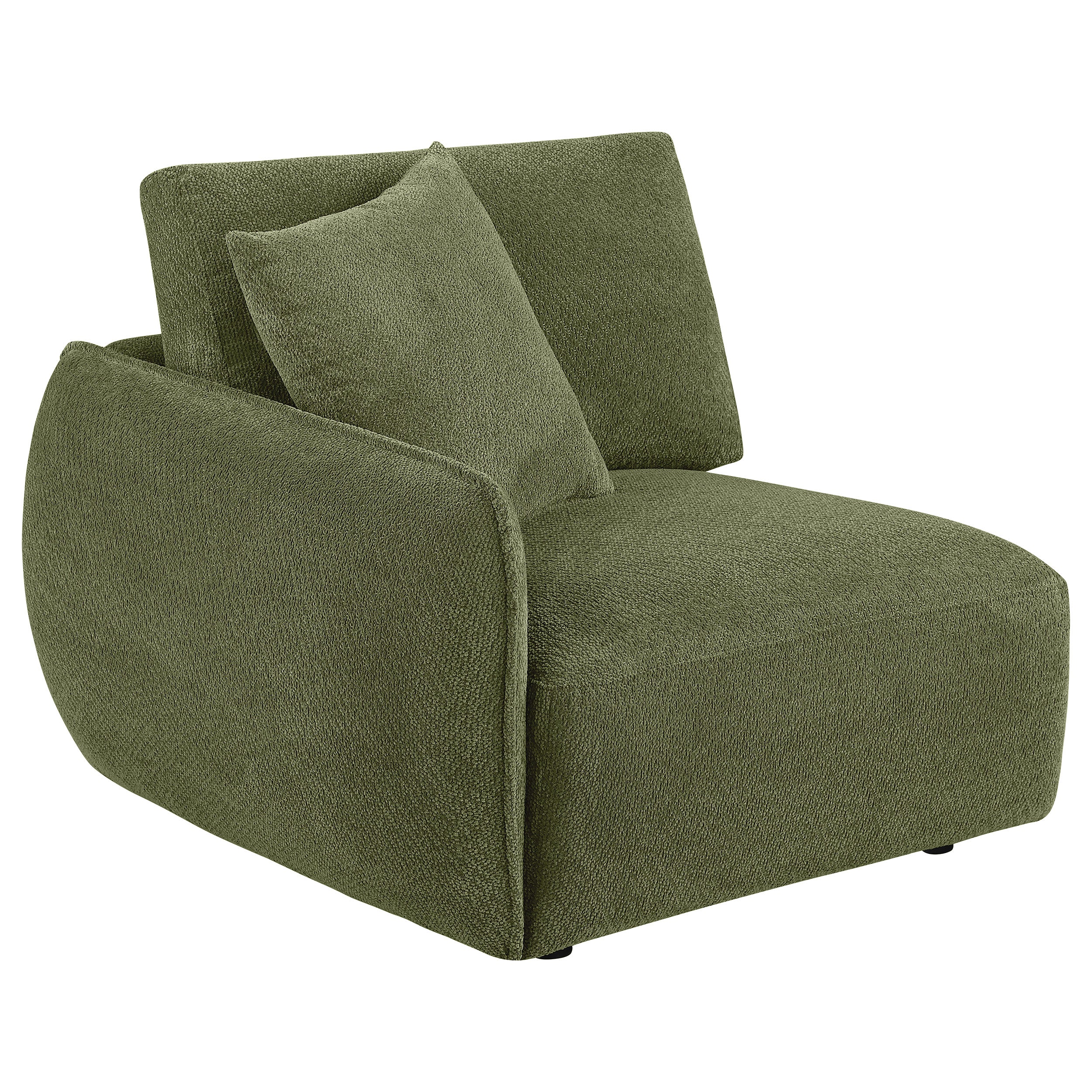 Elysia Chenille Upholstered Modular LAF Chair Green-
