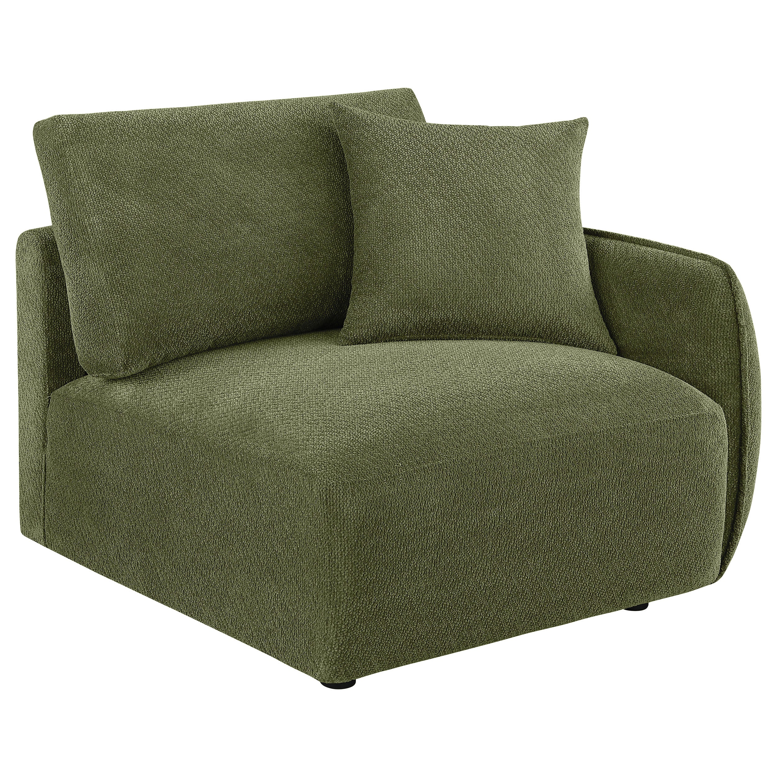 Elysia Chenille Upholstered Modular RAF Chair Green-
