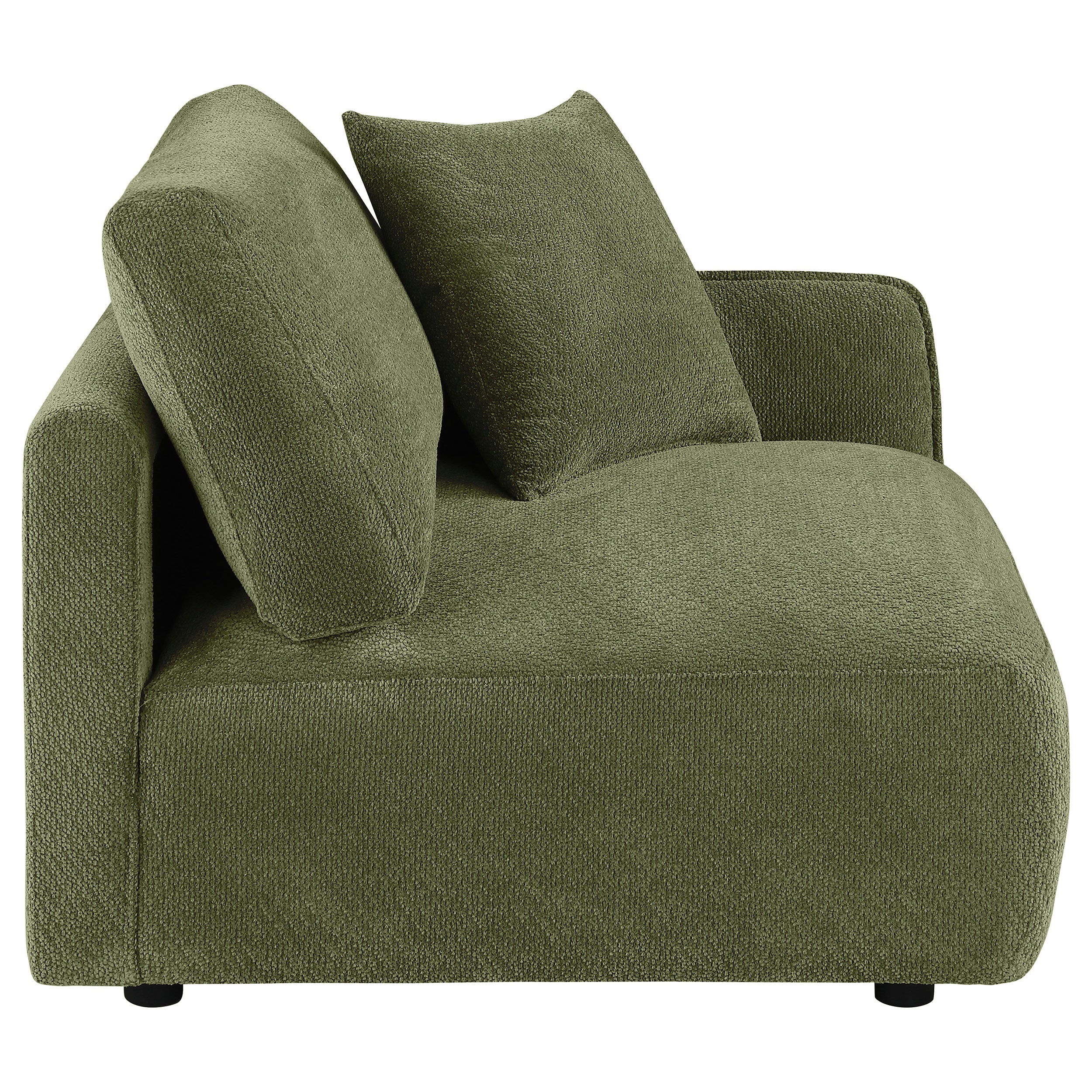Elysia Chenille Upholstered Modular RAF Chair Green-