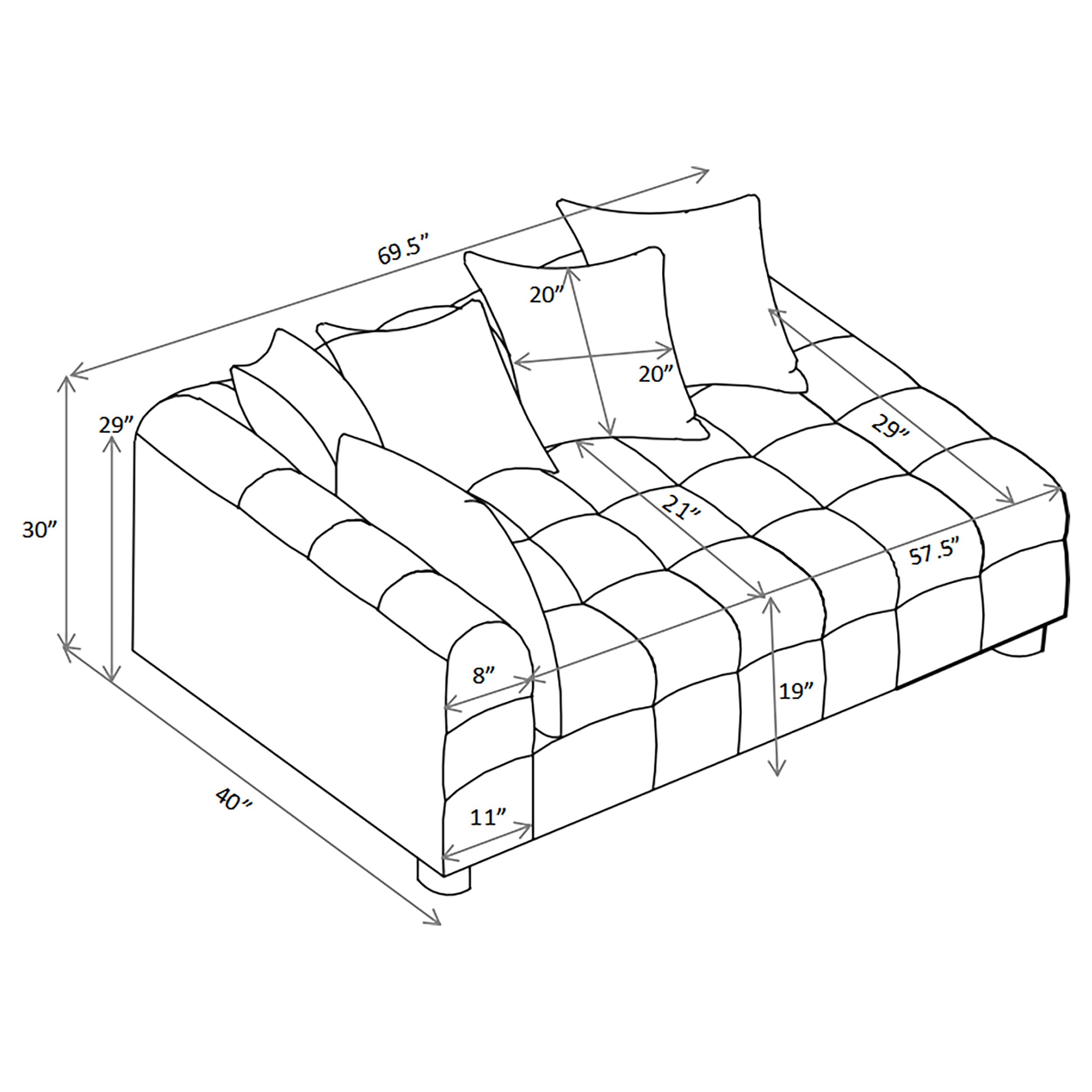 Amara Upholstered LAF Loveseat-