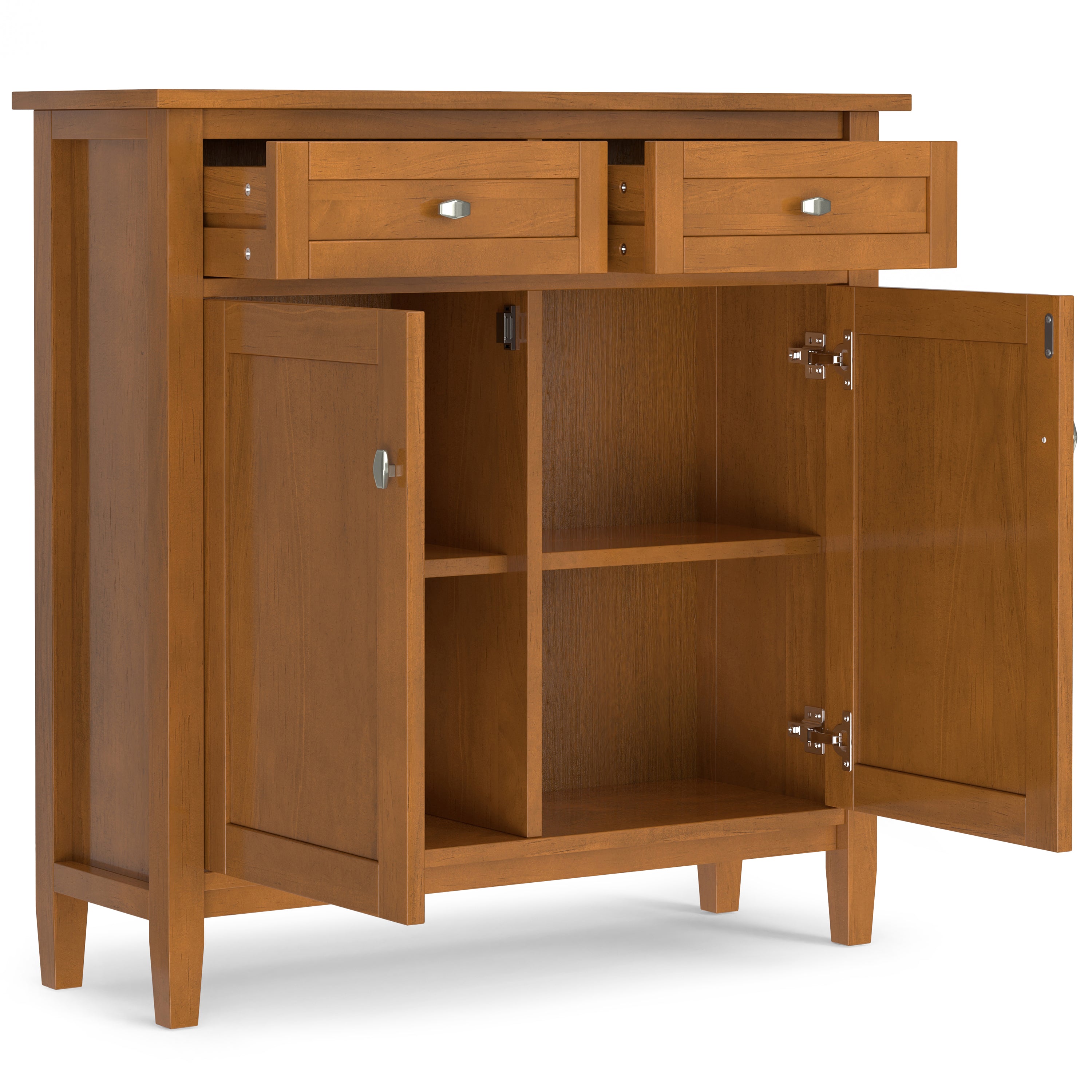 Warm Shaker Solid Wood Entryway Storage Cabinet