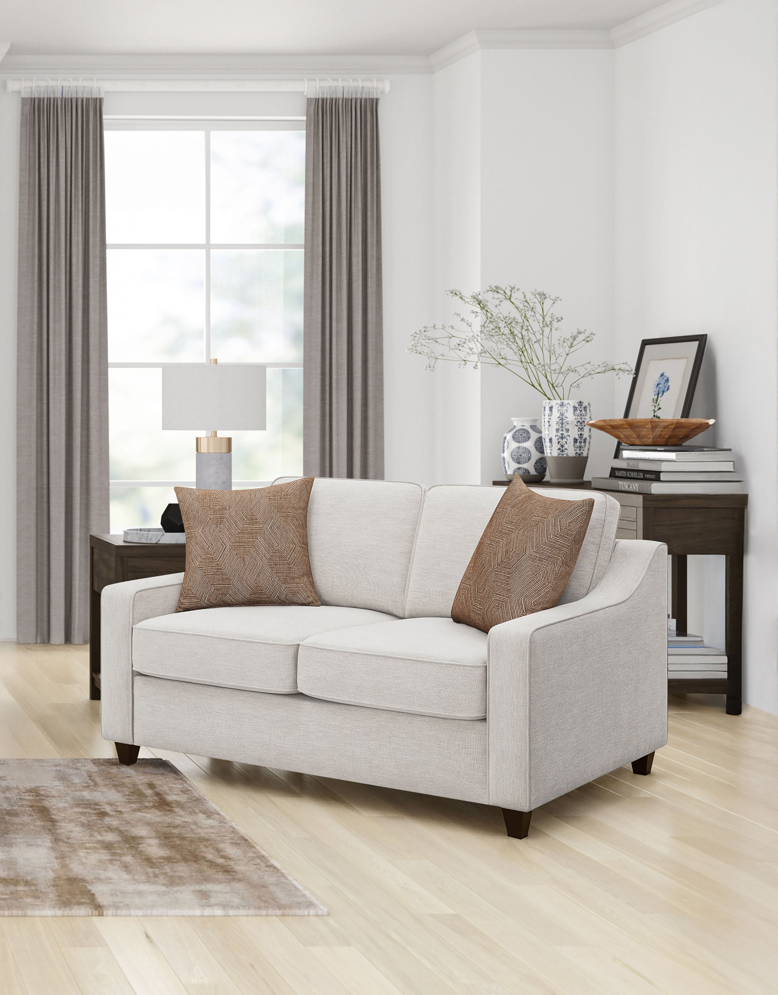 Christine Upholstered Sloped Arm Loveseat Beige-CoasterElevations