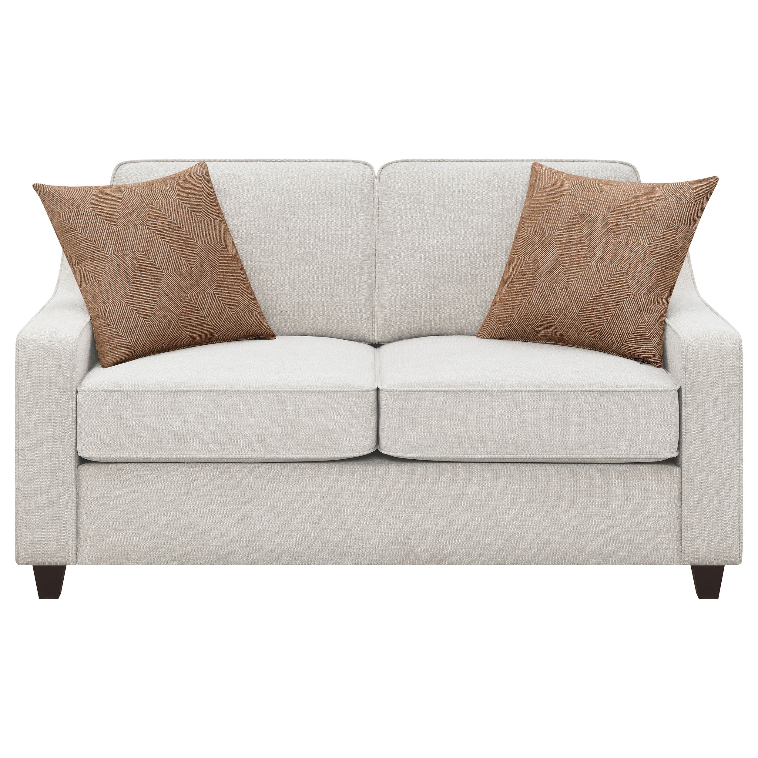 Christine Upholstered Sloped Arm Loveseat Beige-CoasterElevations