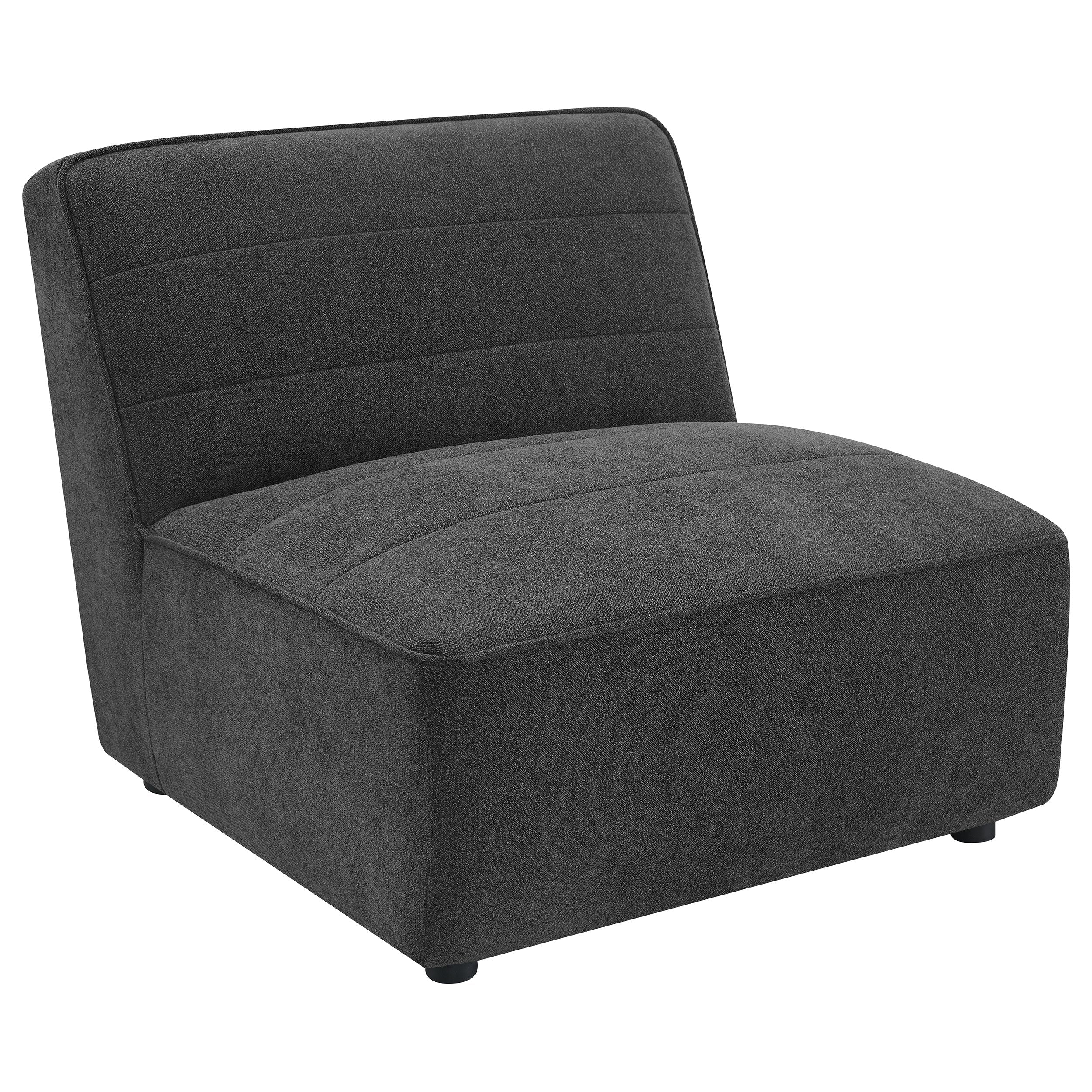Sunny Upholstered Armless Chair Dark Charcoal-