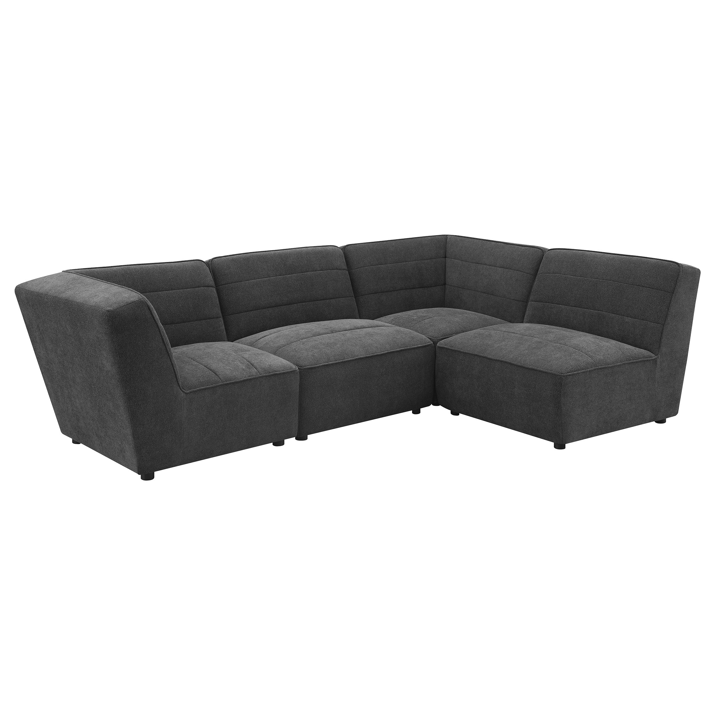 Sunny Upholstered Armless Chair Dark Charcoal-
