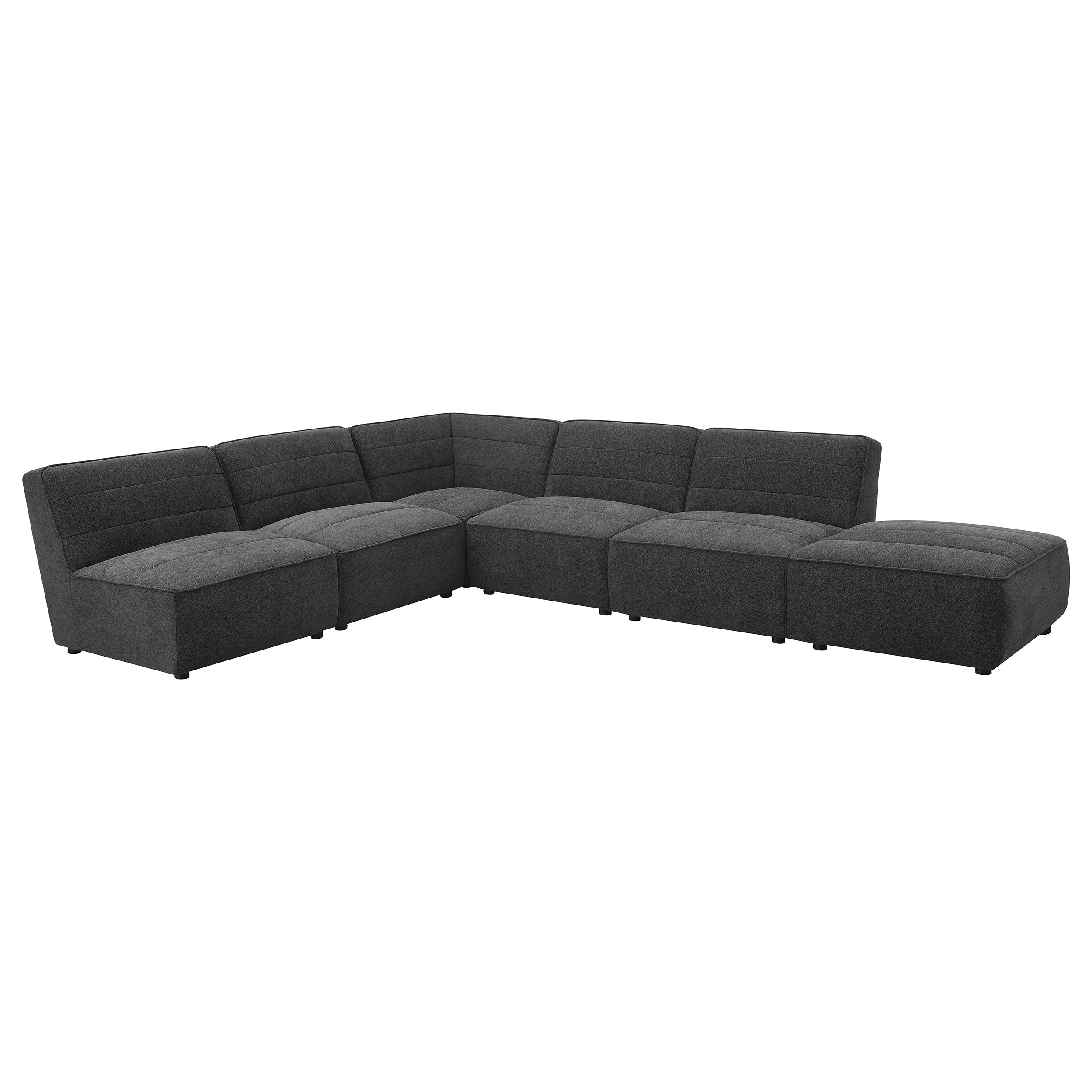 Sunny Upholstered Armless Chair Dark Charcoal-