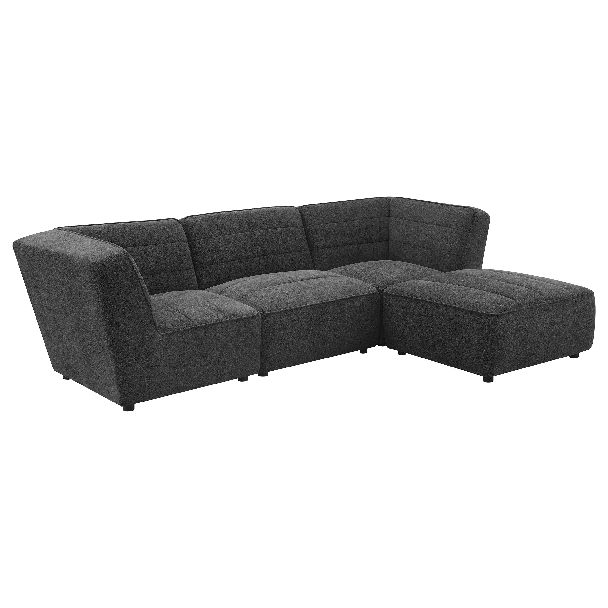 Sunny Upholstered Armless Chair Dark Charcoal-