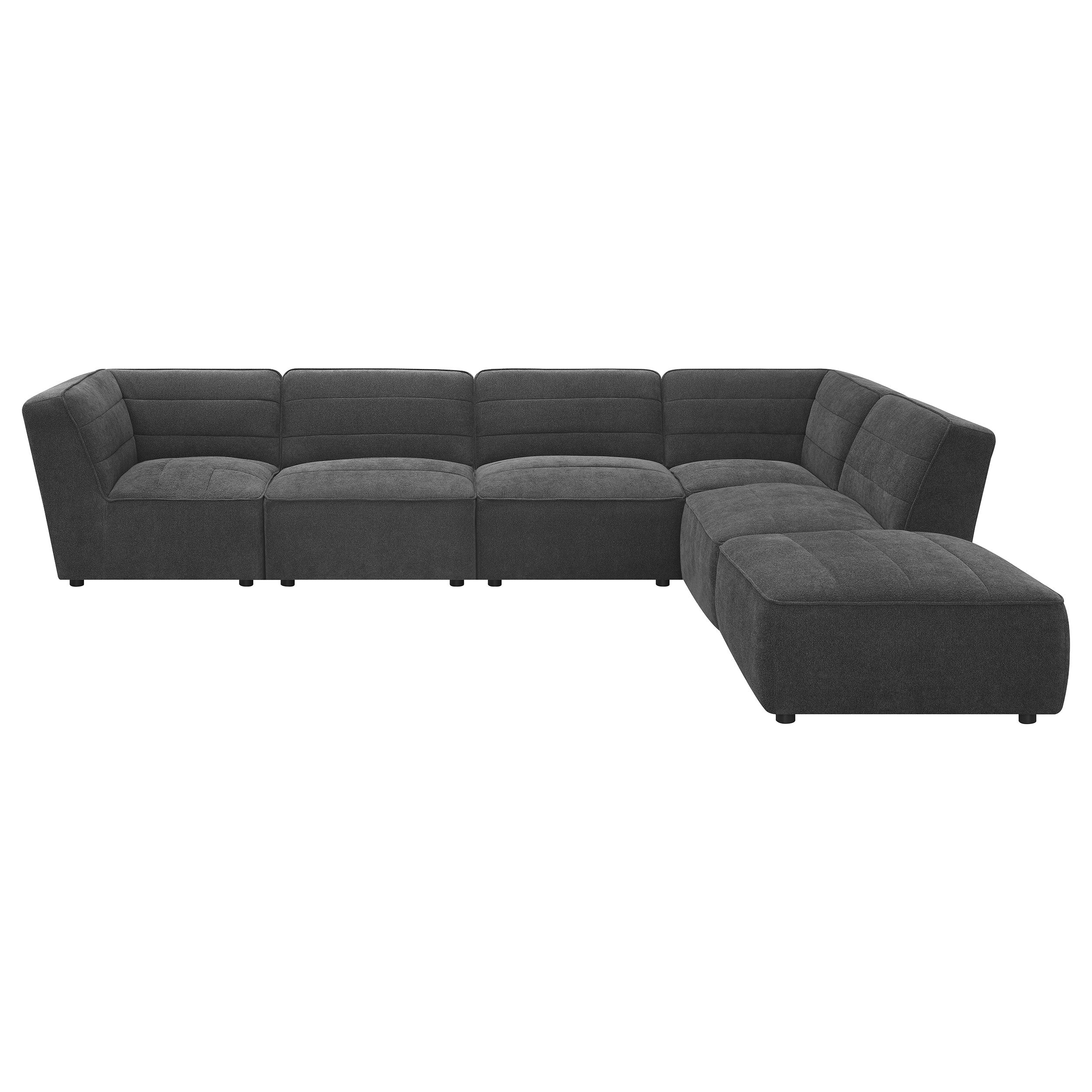Sunny Upholstered Armless Chair Dark Charcoal-