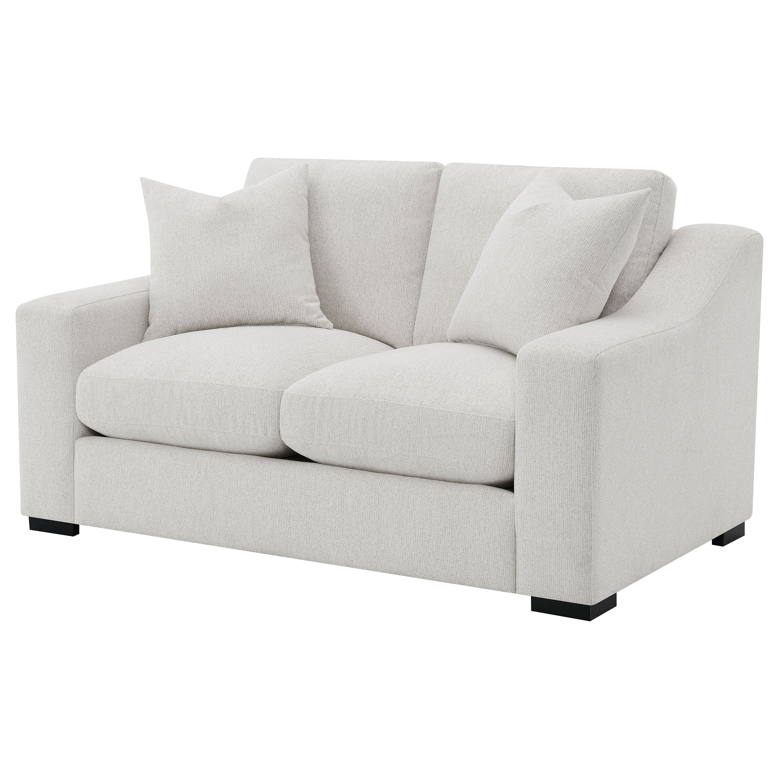 Ashlyn Fabric Upholstered Track Arm Loveseat Sand-