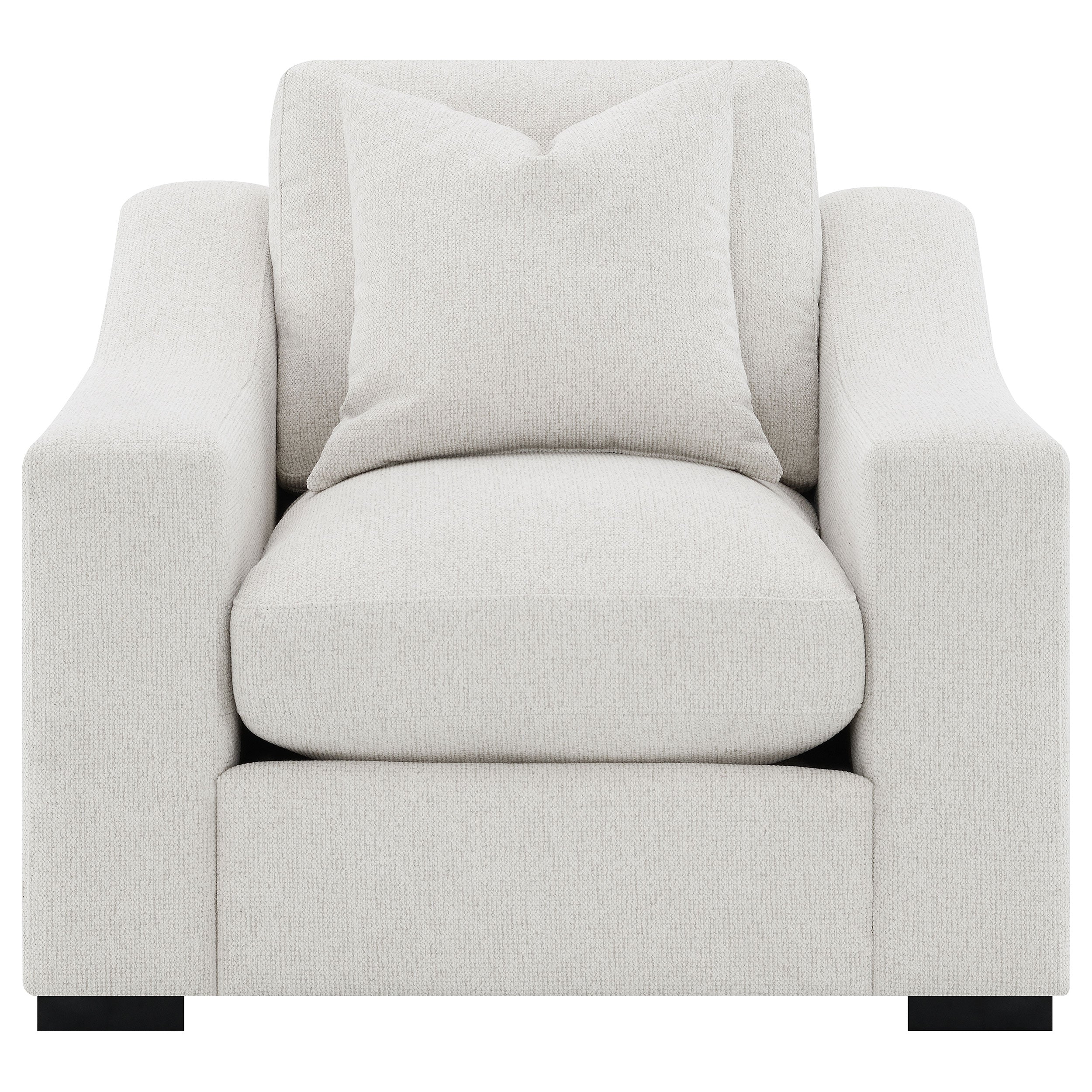 Ashlyn Fabric Upholstered Track Arm Accent Chair Sand-