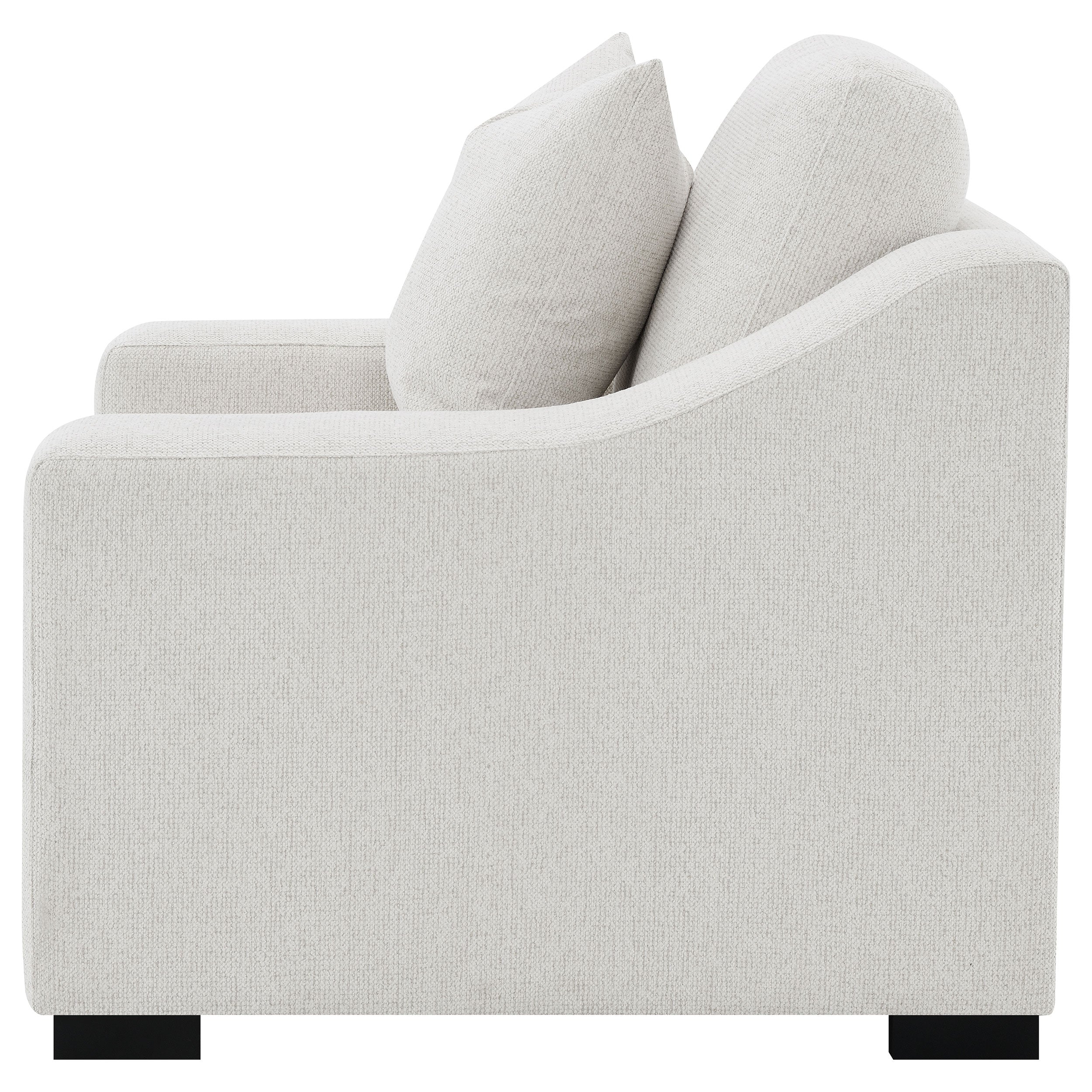 Ashlyn Fabric Upholstered Track Arm Accent Chair Sand-