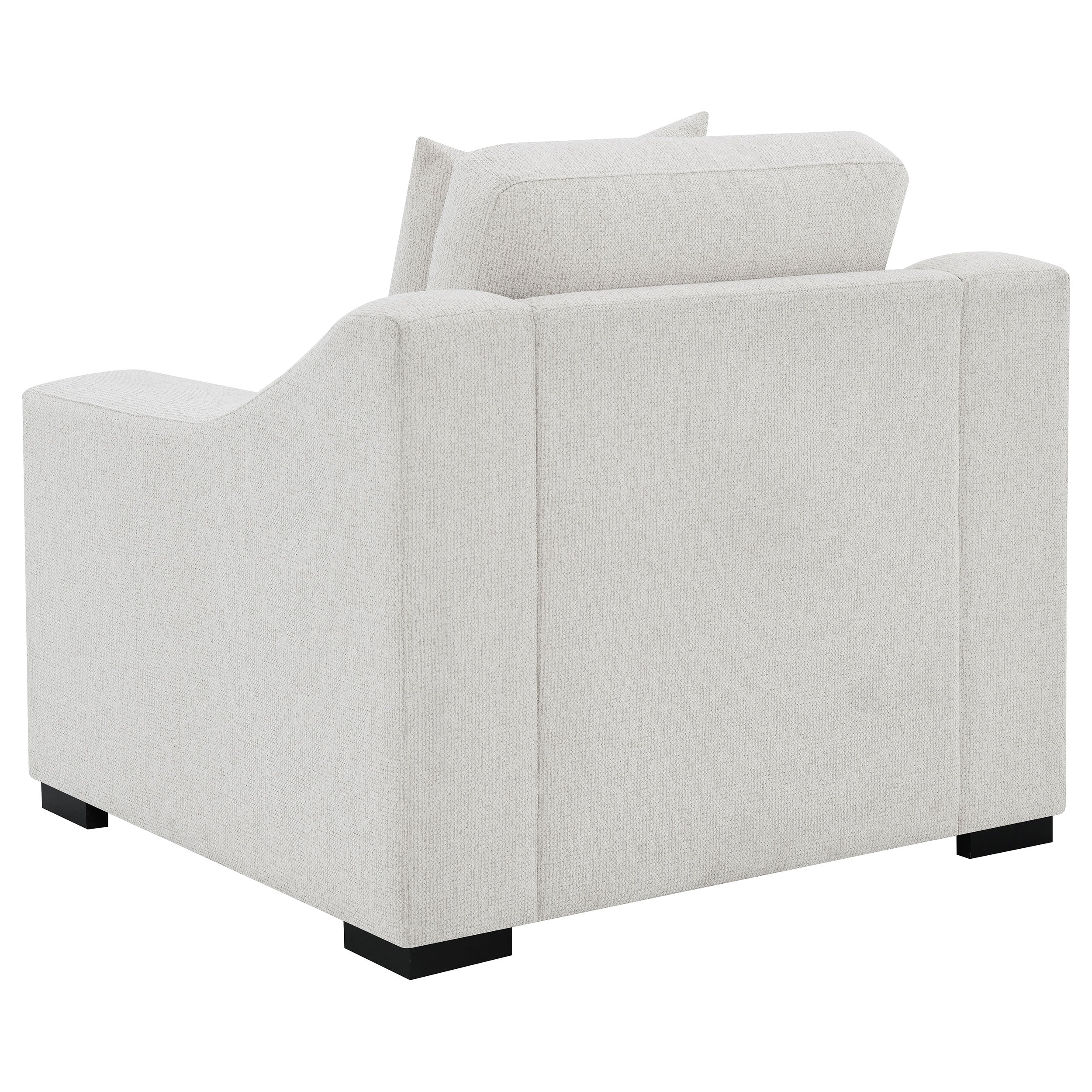 Ashlyn Fabric Upholstered Track Arm Accent Chair Sand-