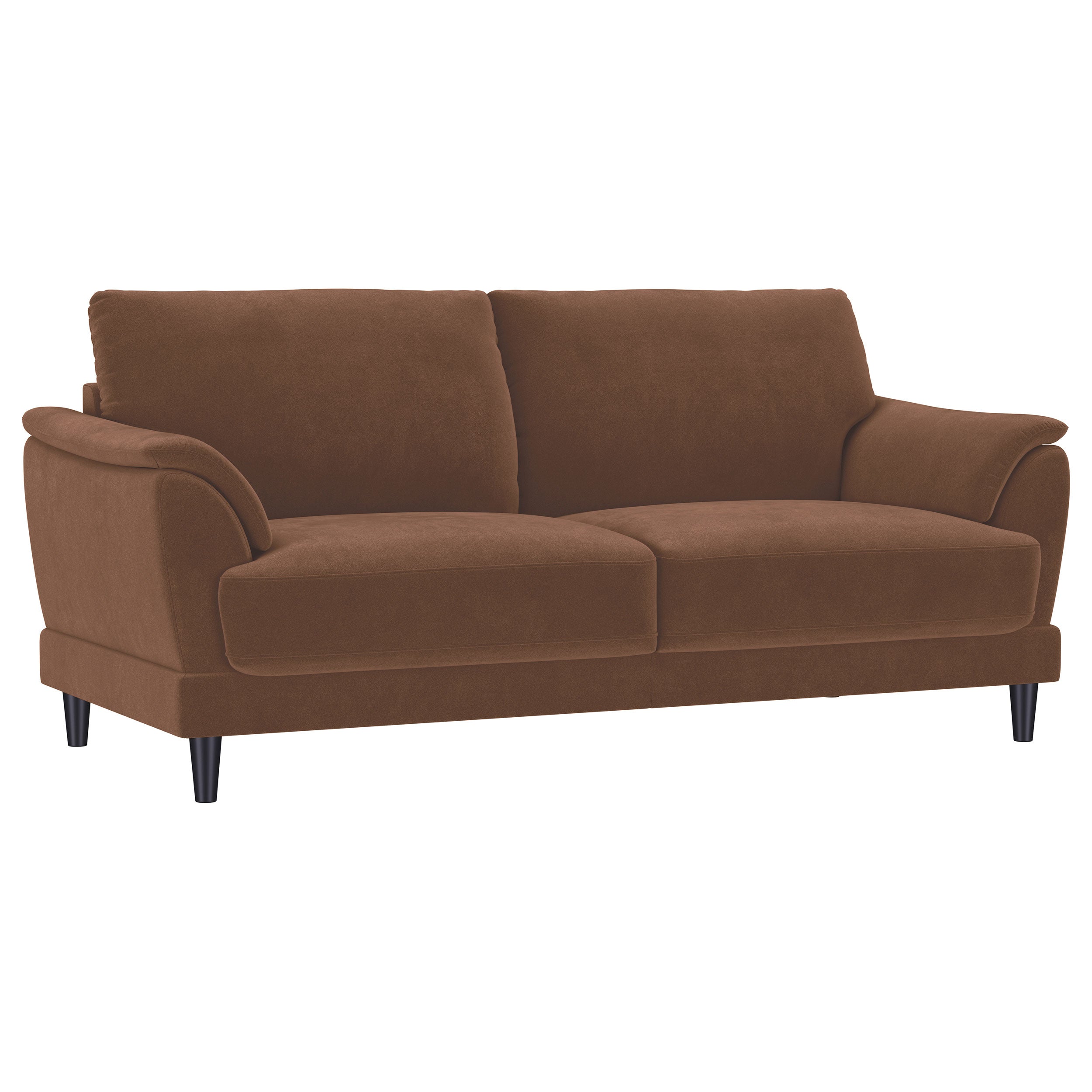 Selma Velvet Upholstered Crescent Arm Sofa Rust-