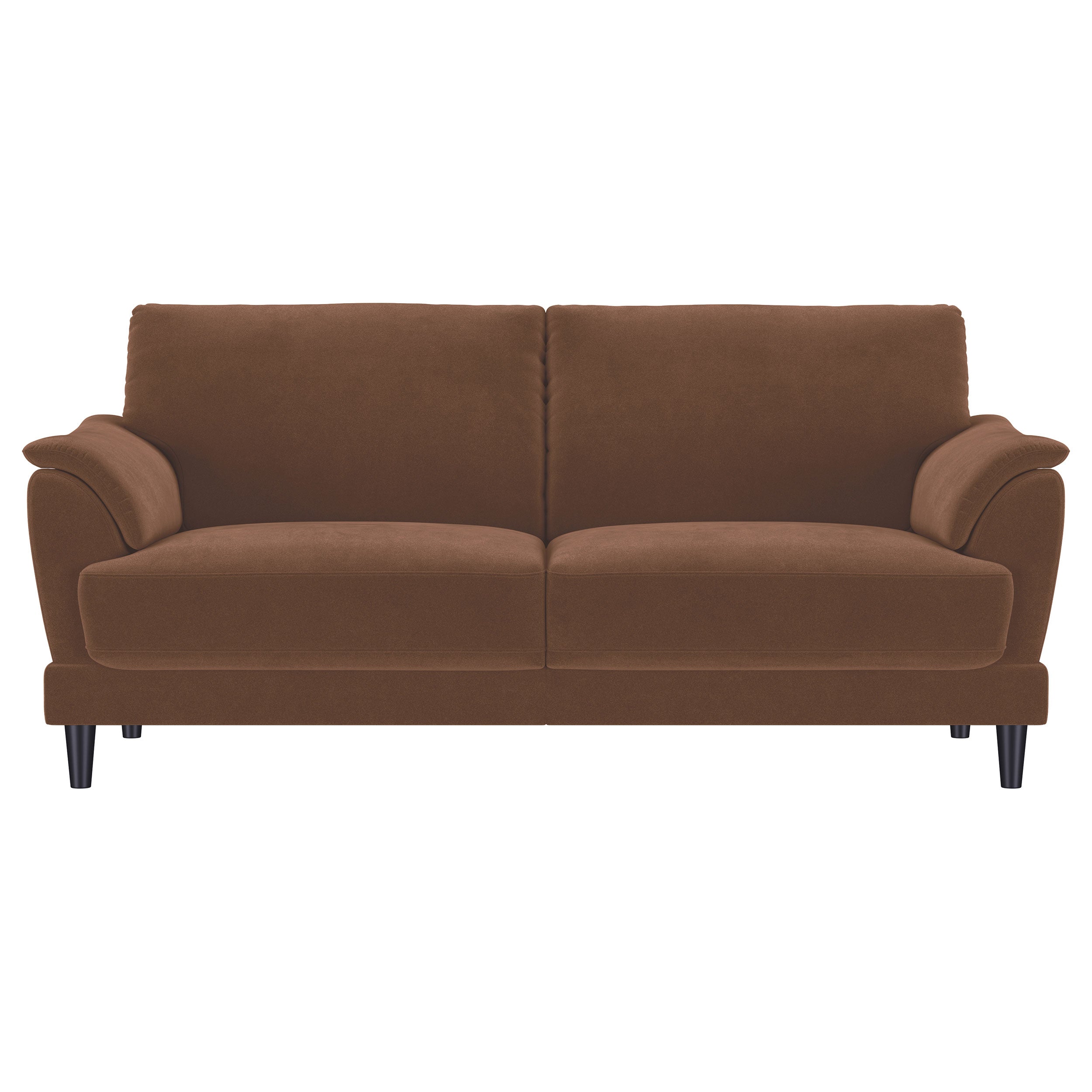 Selma Velvet Upholstered Crescent Arm Sofa Rust-