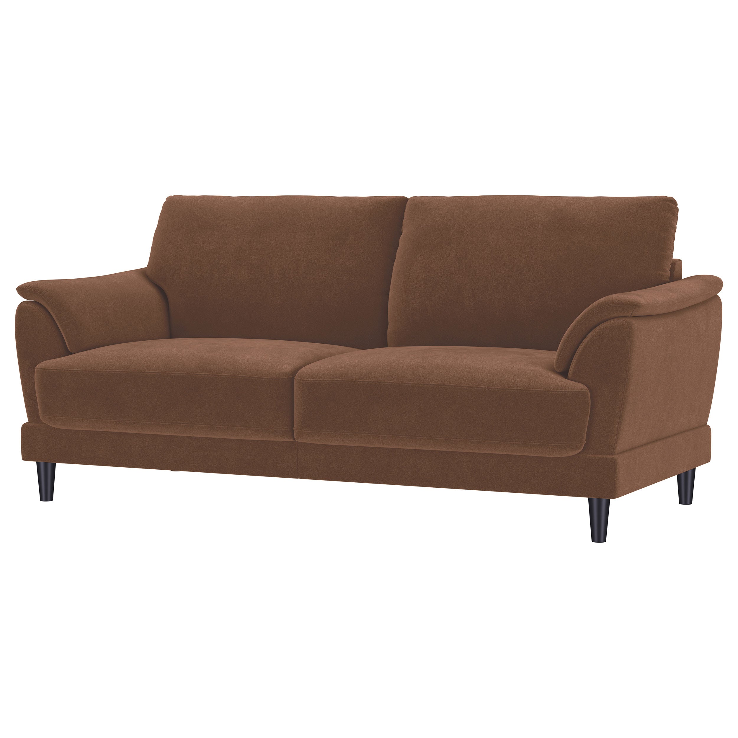 Selma Velvet Upholstered Crescent Arm Sofa Rust-