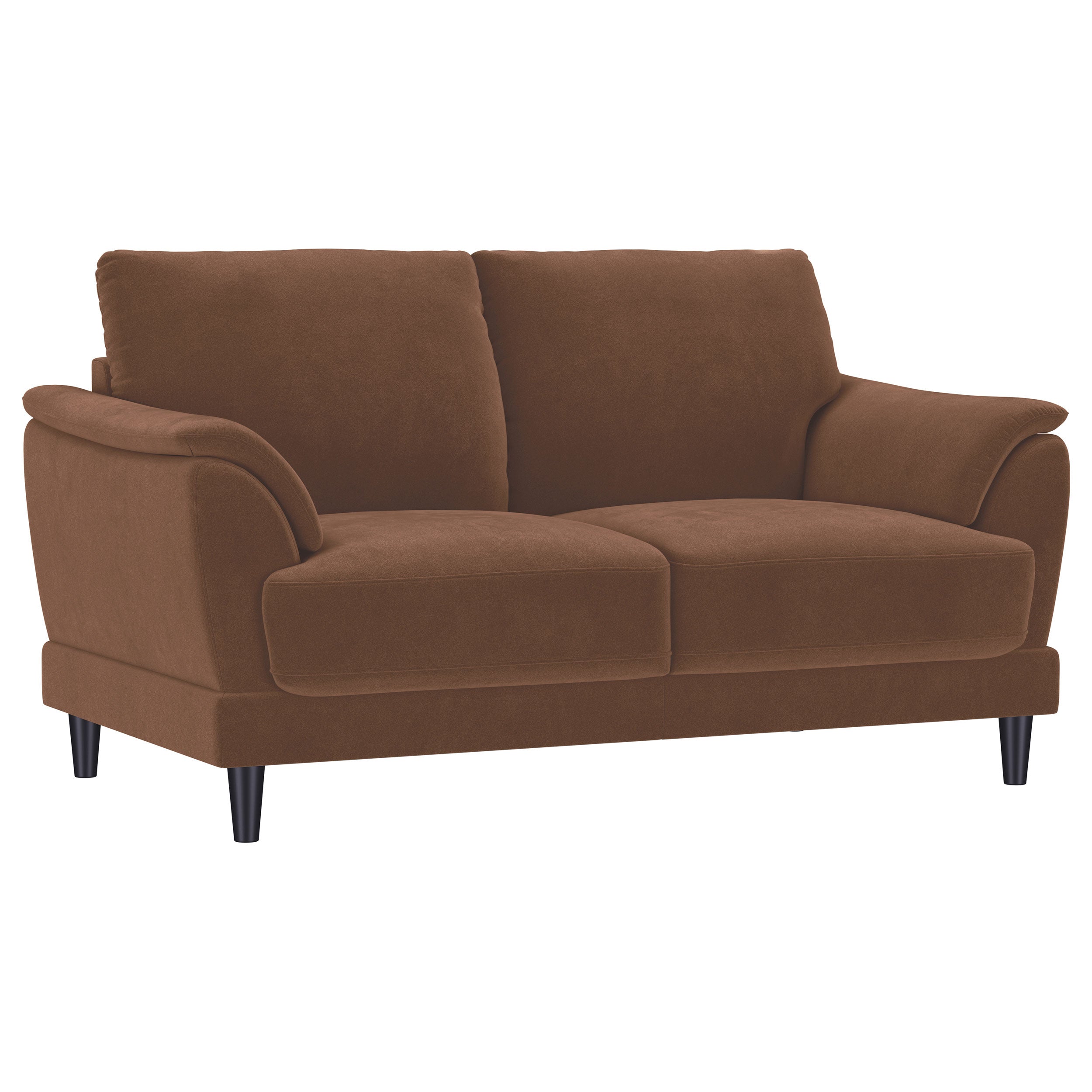 Selma Velvet Upholstered Crescent Arm Loveseat Rust-