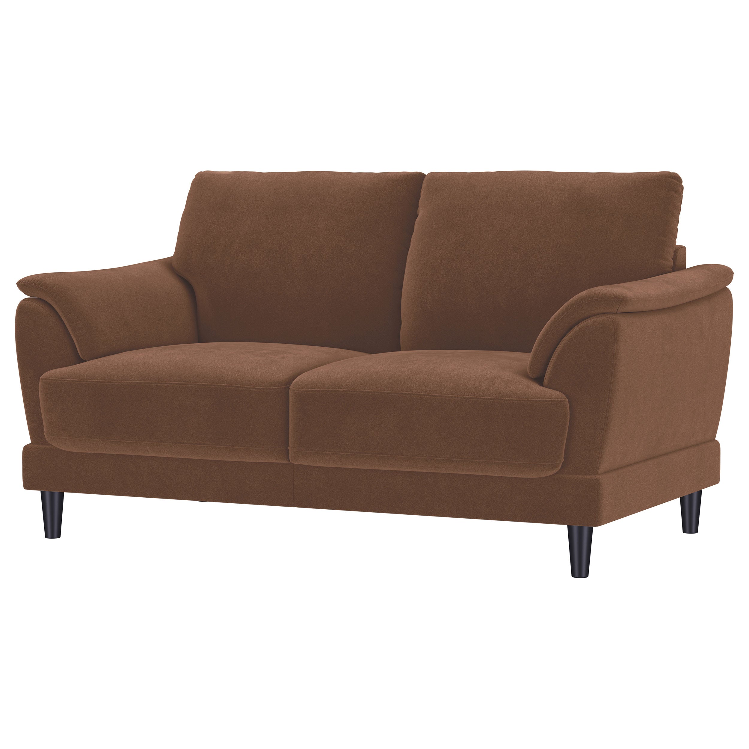 Selma Velvet Upholstered Crescent Arm Loveseat Rust-