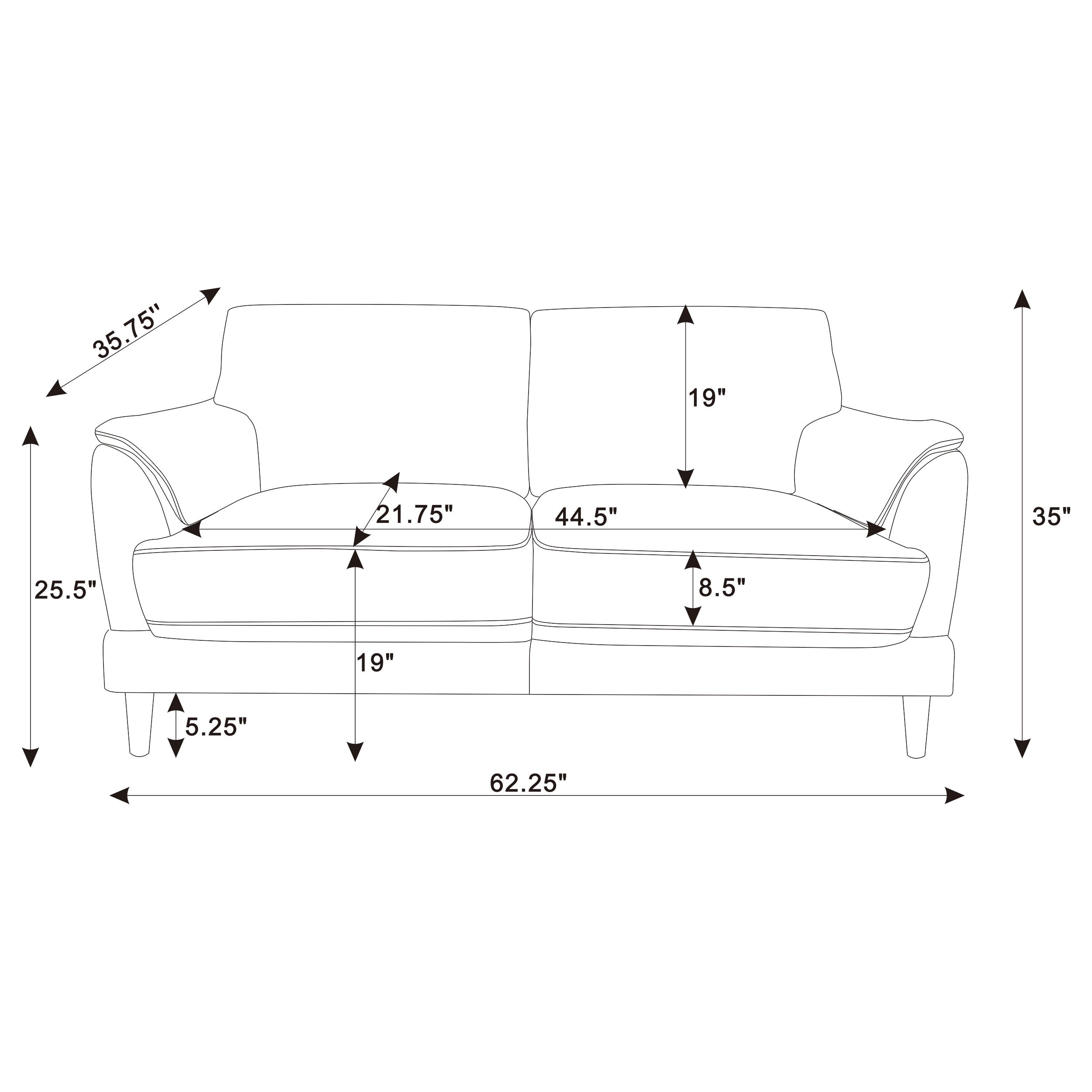 Selma Velvet Upholstered Crescent Arm Loveseat Rust-
