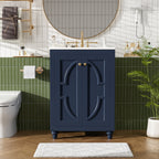 24" Modern Bathroom Vanity With Ornate Elliptical Motif Design