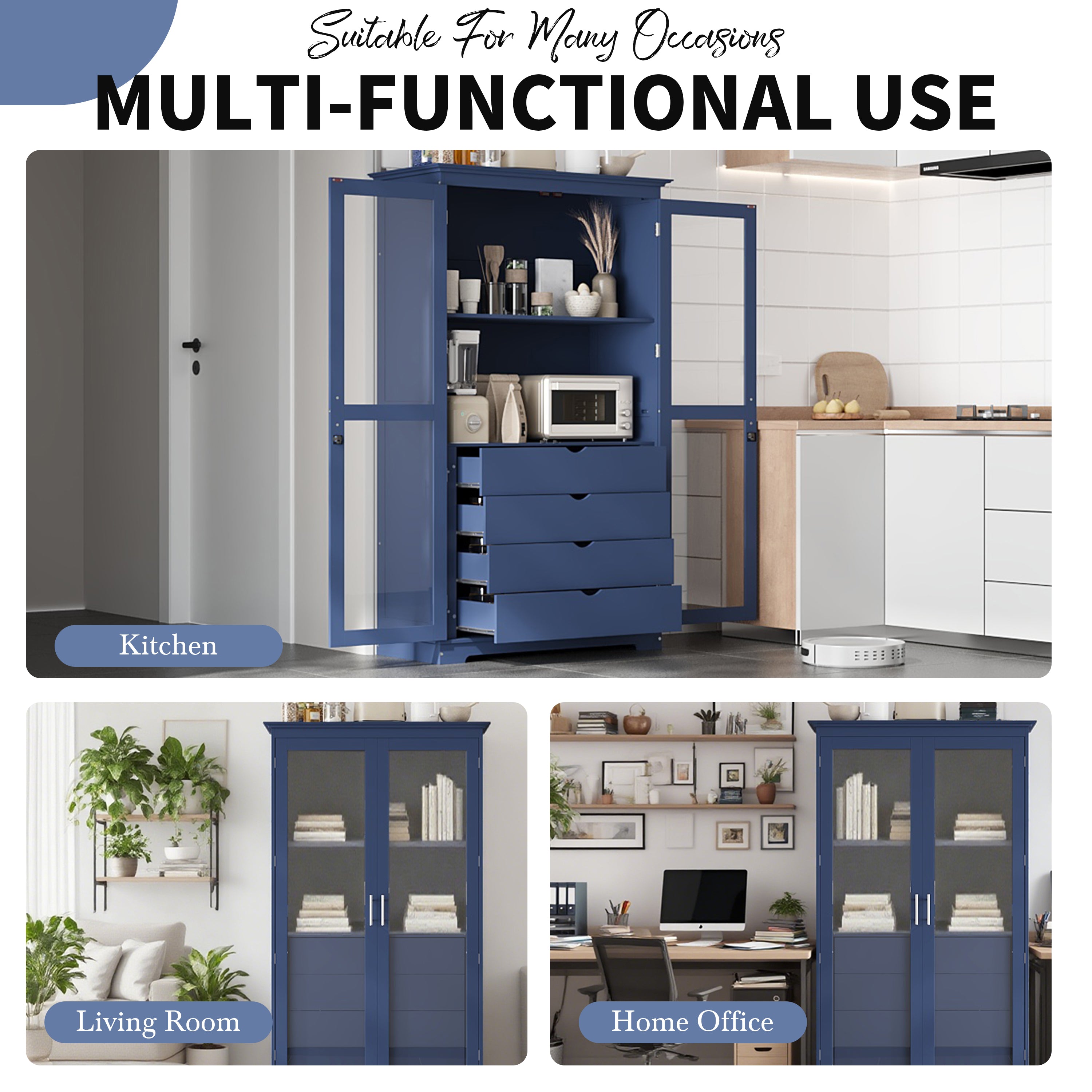 TOPMAX 44.7x20x75 Inch Kitchen Pantry
