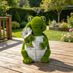 Flocked Turtle Garden Statue