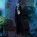 HOMCOM 4.3' Outdoor Halloween Decoration Animatronic Guitar-playing Grim Reaper
