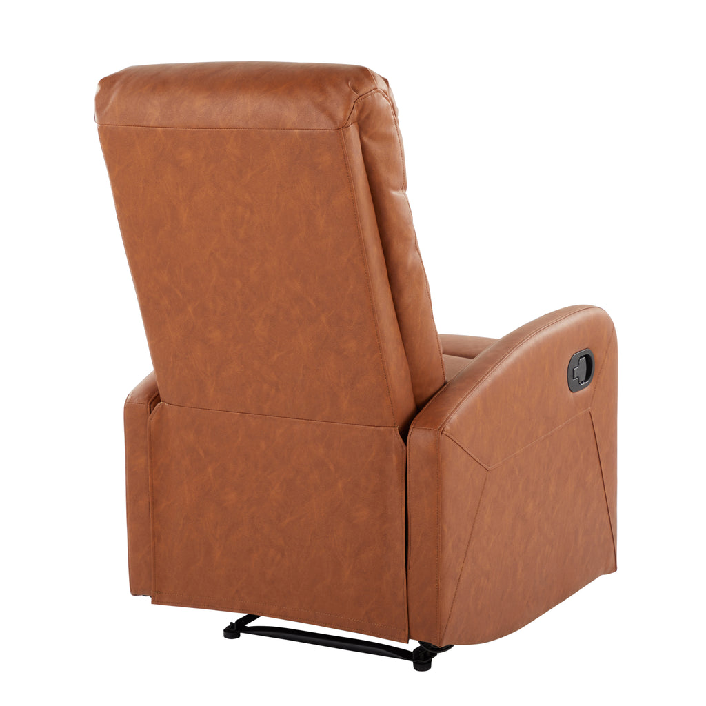 Contemporary Recliner Chair in Camel Faux Leather