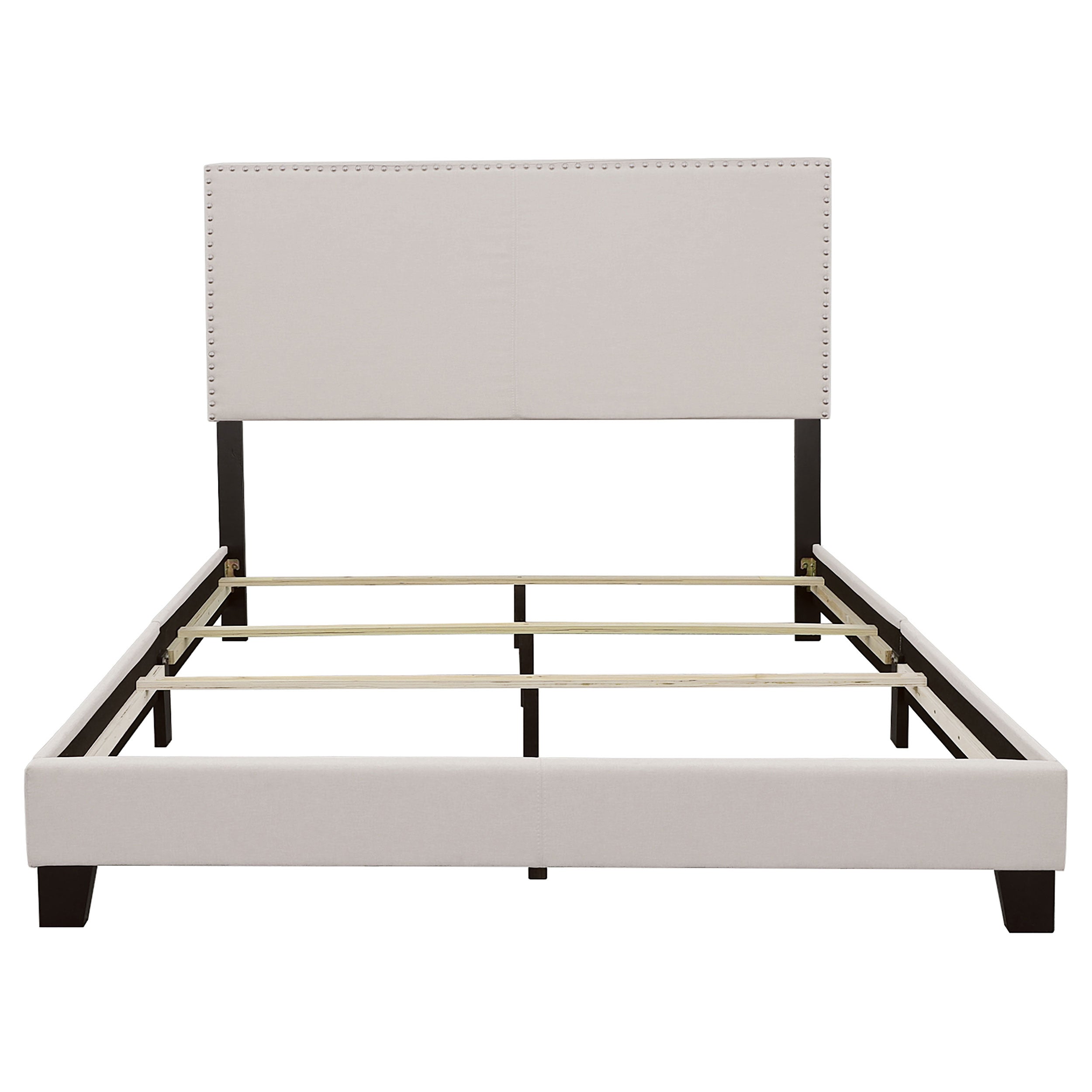 Ivory Queen Bed with Nailhead Trim
